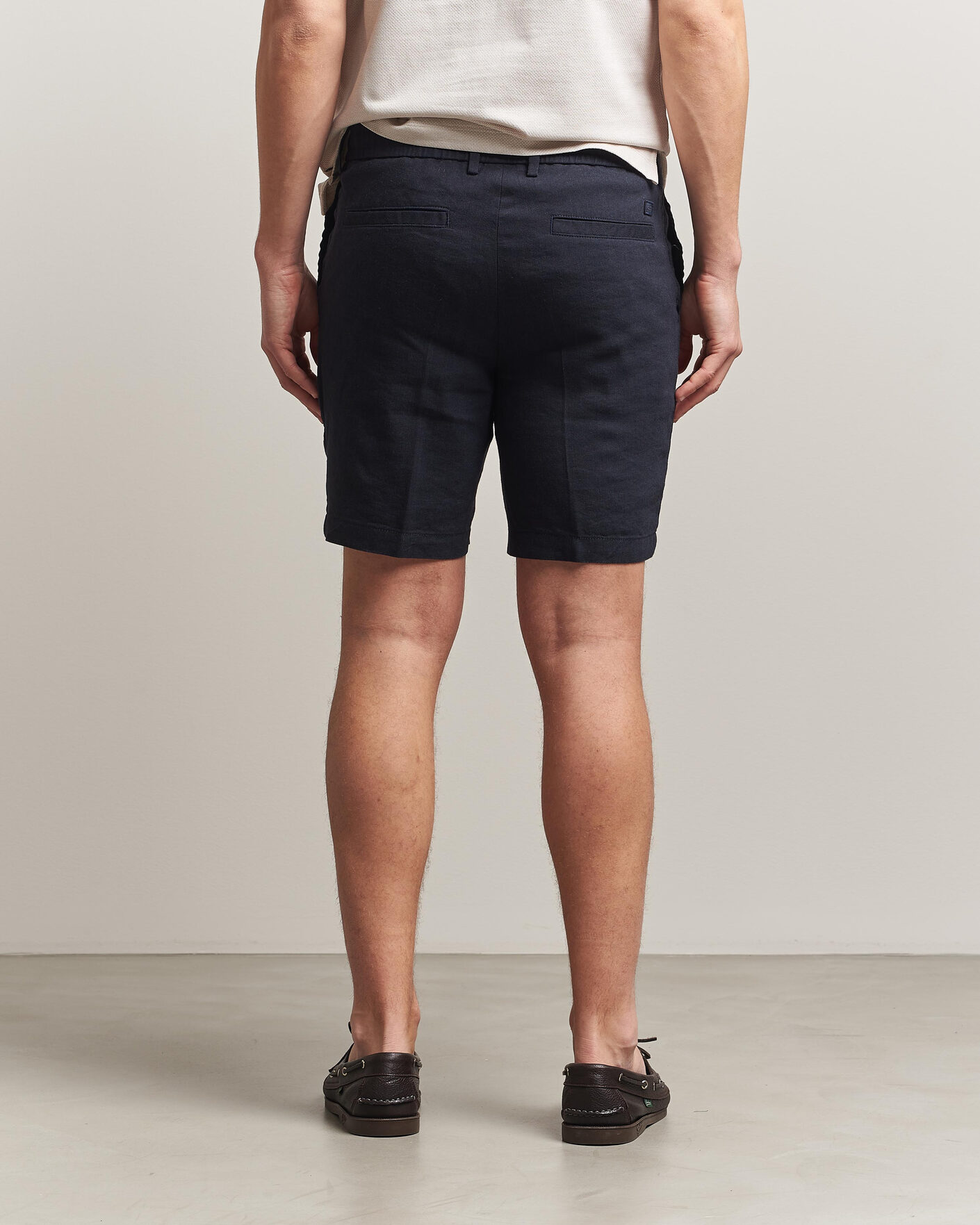 Uomini | Pantaloncini | BOSS BLACK | Kane Linen Drawstring Shorts Dark Blue