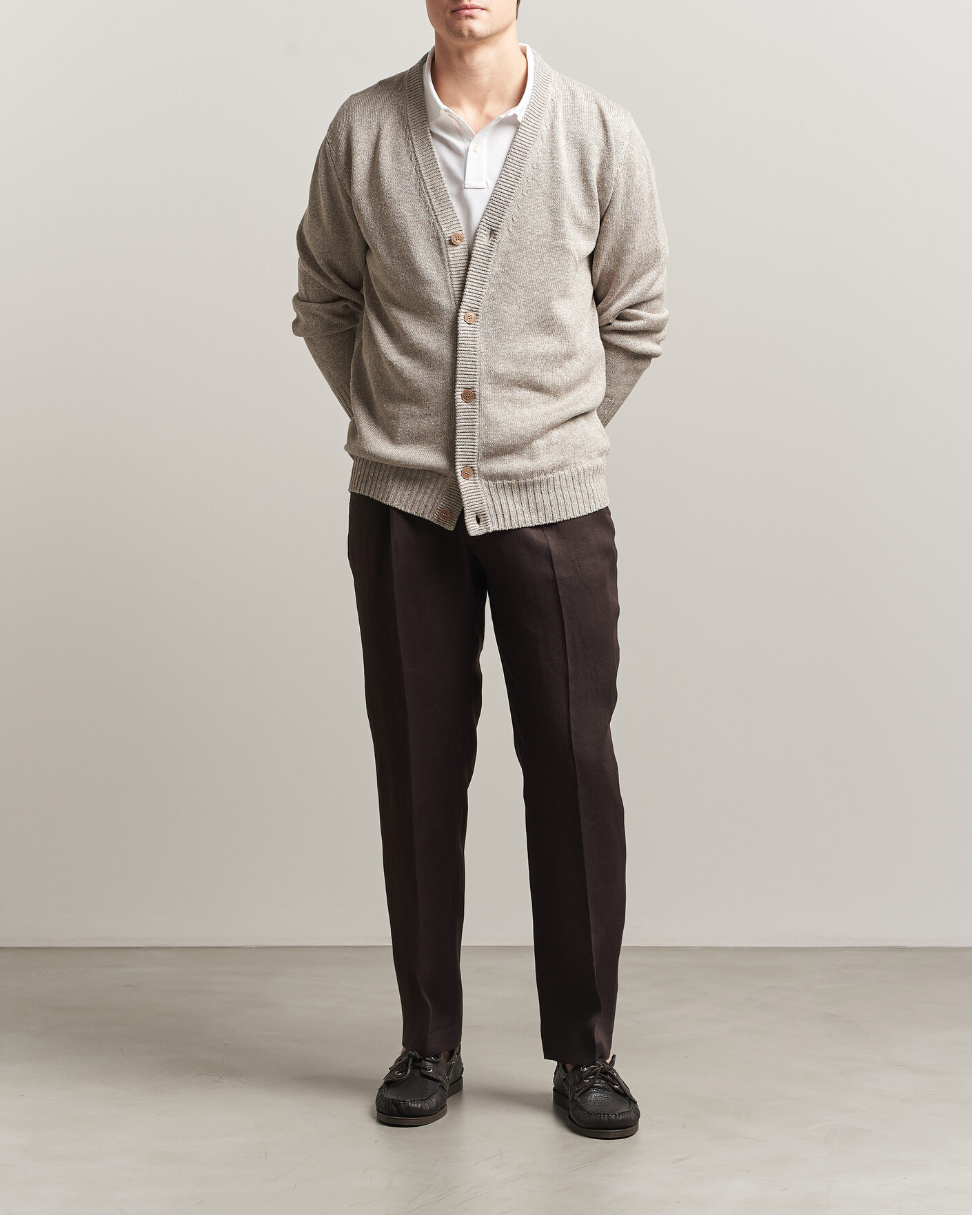 Uomini | Pantaloni | BOSS BLACK | Perino Linen Suit Trousers Dark Brown