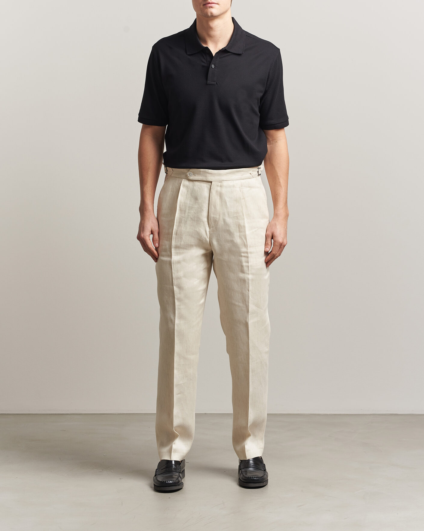 Uomini | Pantaloni | BOSS BLACK | Perino Linen Suit Trousers Open Beige
