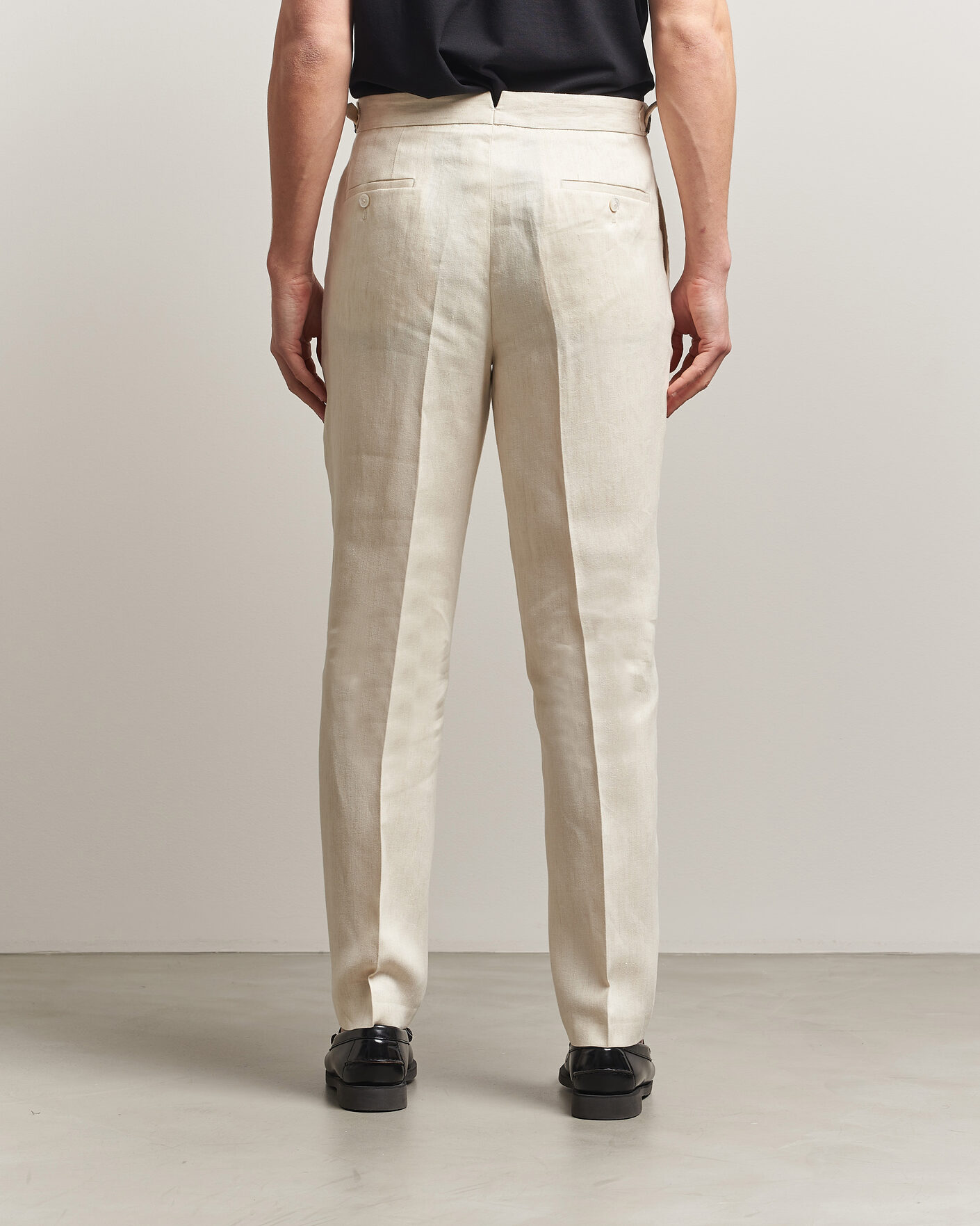 Uomini | Pantaloni | BOSS BLACK | Perino Linen Suit Trousers Open Beige
