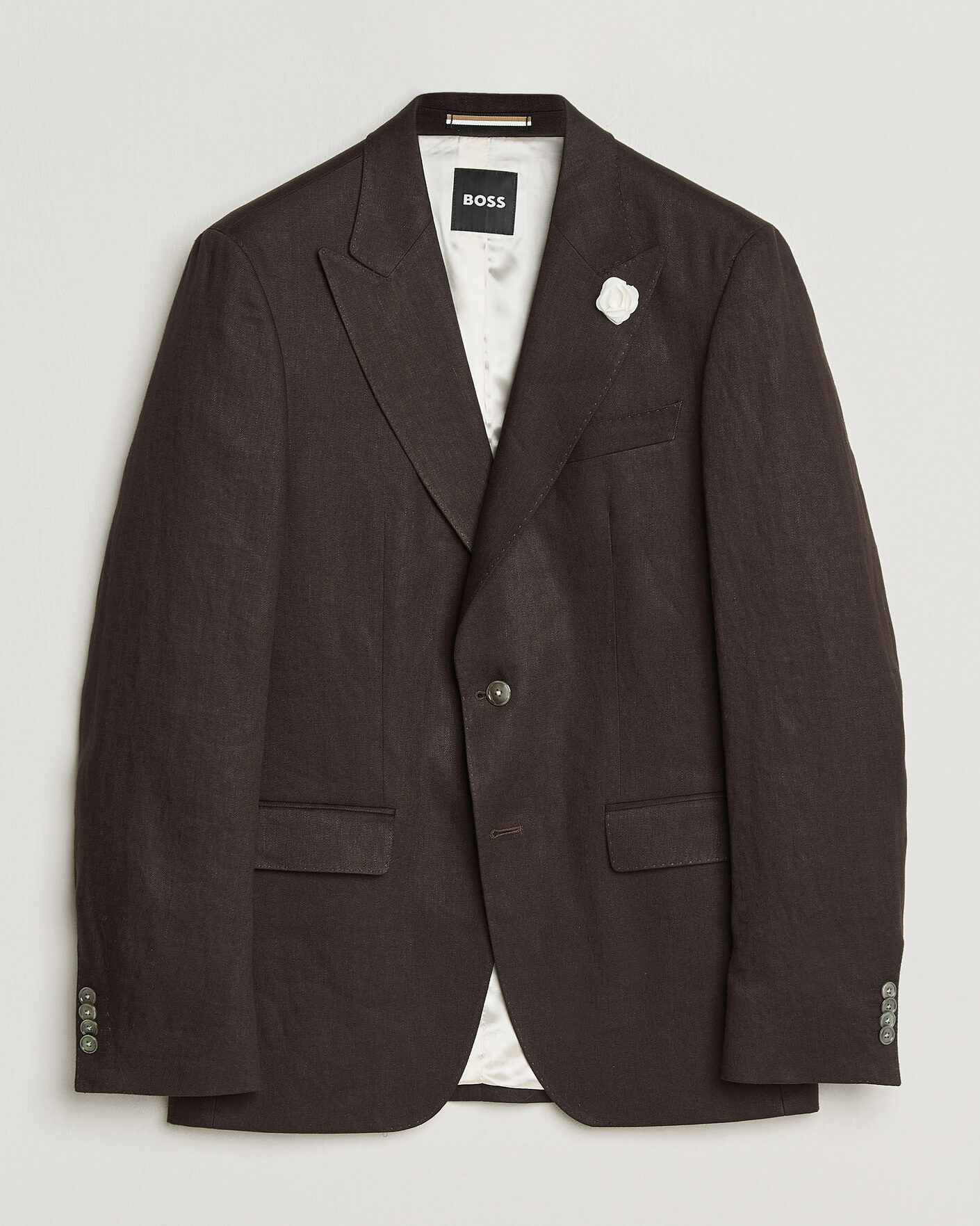 Uomini | Blazers | BOSS BLACK | Hutson Linen Suit Blazer Dark Brown