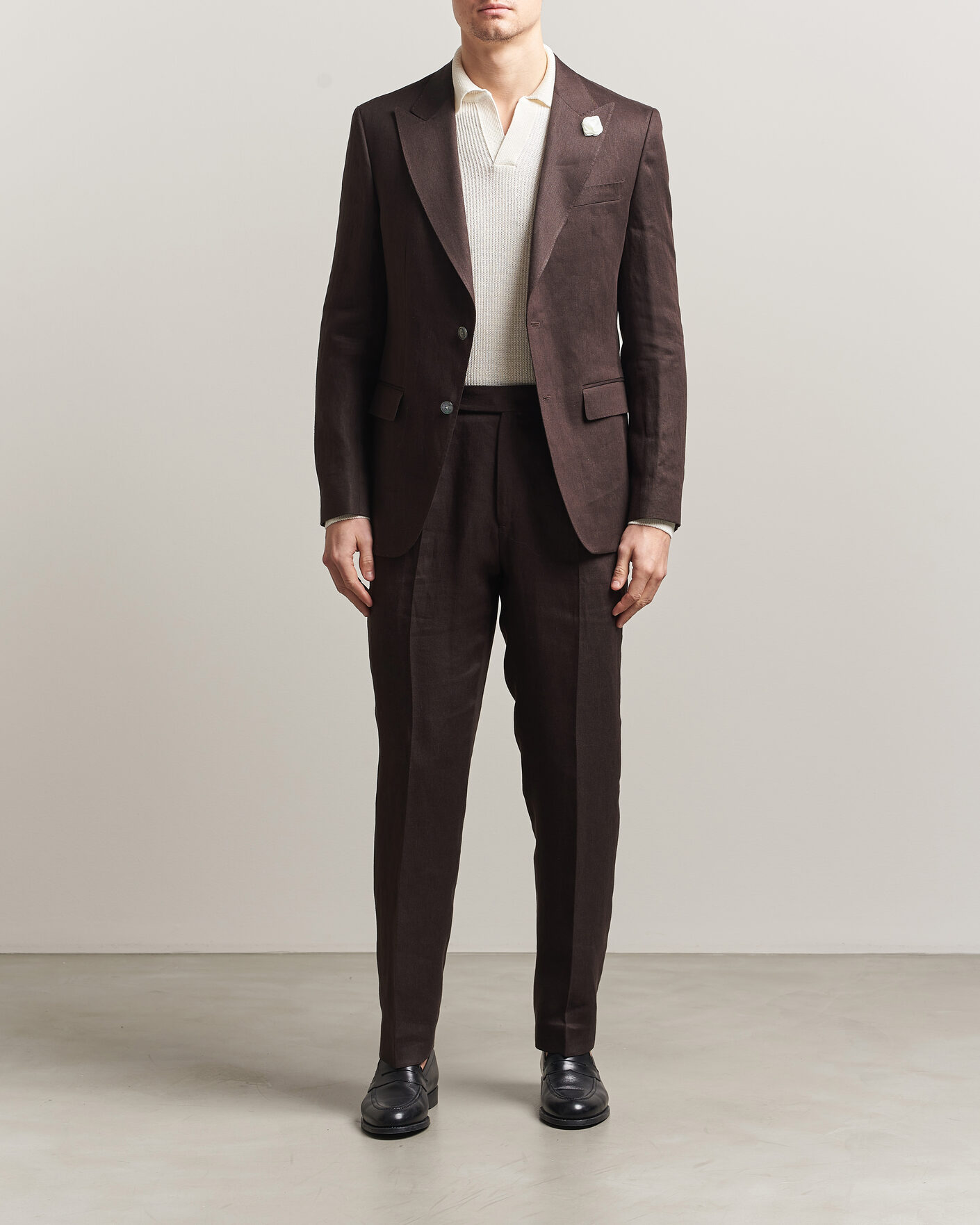 Uomini | Blazers | BOSS BLACK | Hutson Linen Suit Blazer Dark Brown