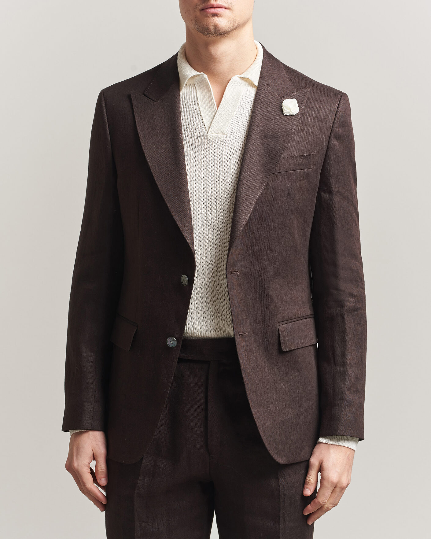 Uomini | Blazers | BOSS BLACK | Hutson Linen Suit Blazer Dark Brown