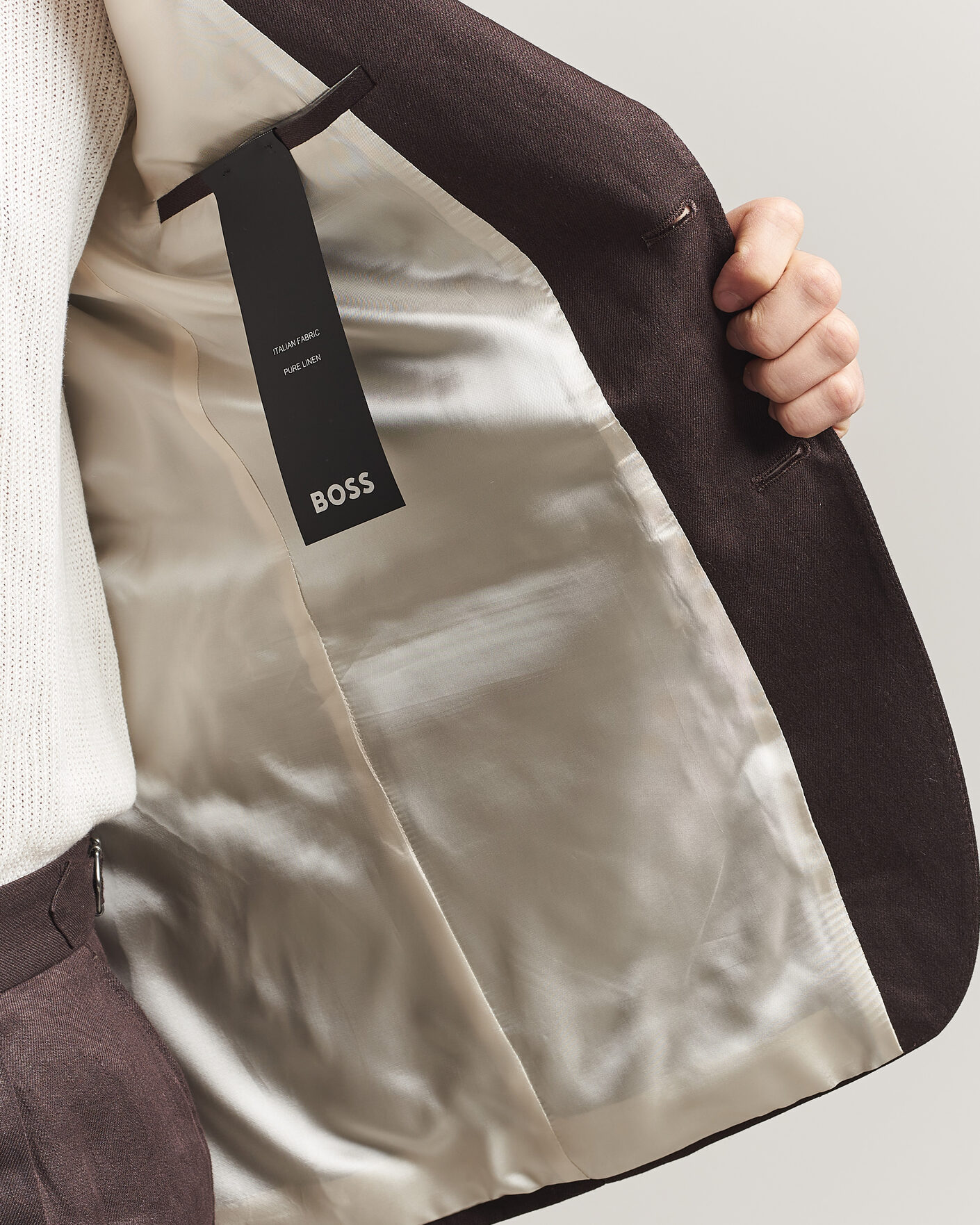 Uomini | Blazers | BOSS BLACK | Hutson Linen Suit Blazer Dark Brown