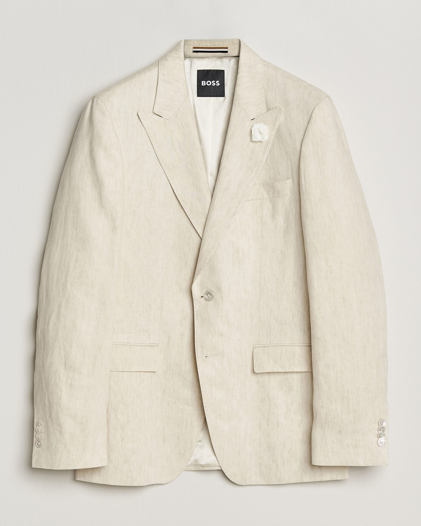 Uomini | Blazers | BOSS BLACK | Hutson Linen Suit Blazer Open Beige