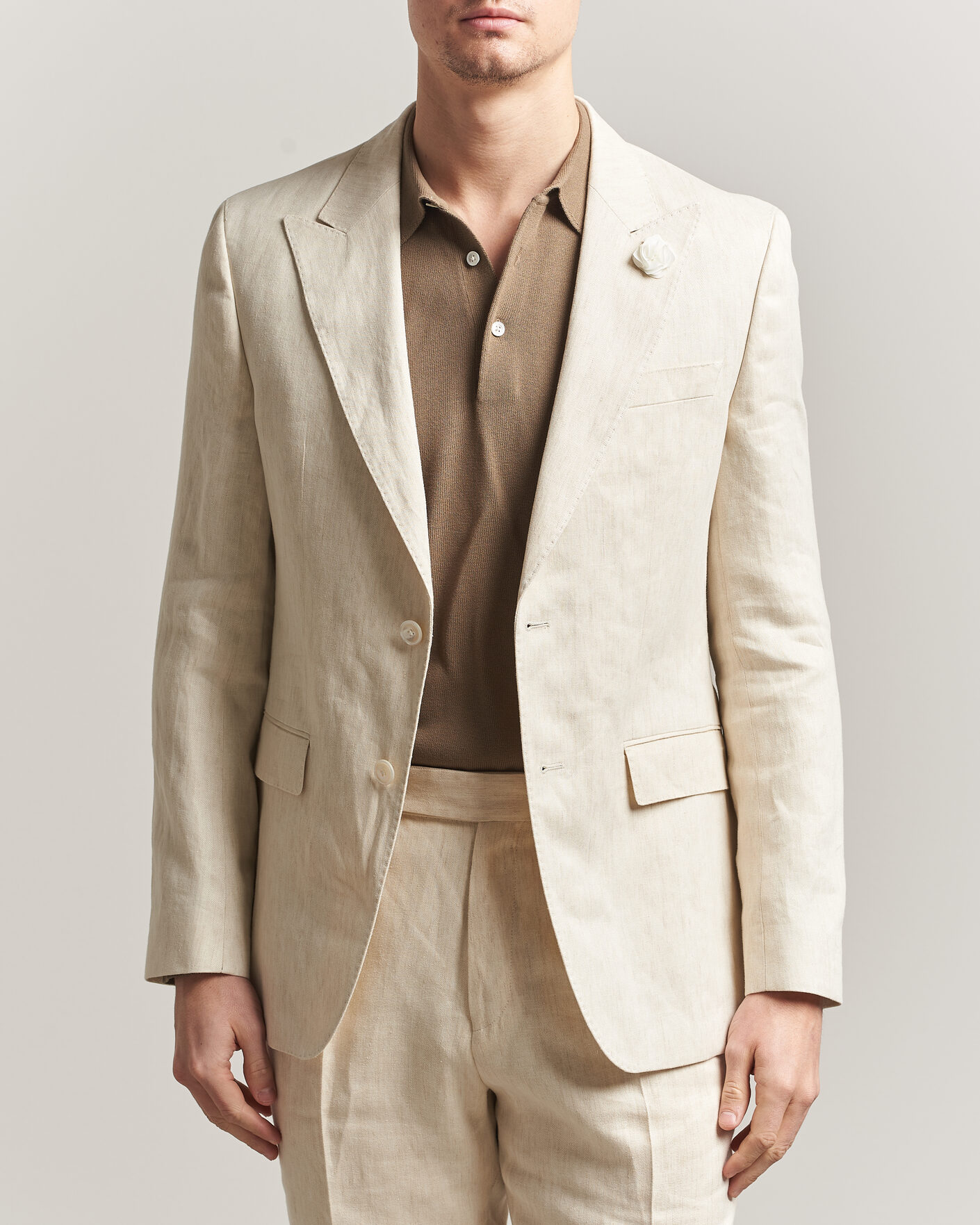 Uomini | Blazers | BOSS BLACK | Hutson Linen Suit Blazer Open Beige