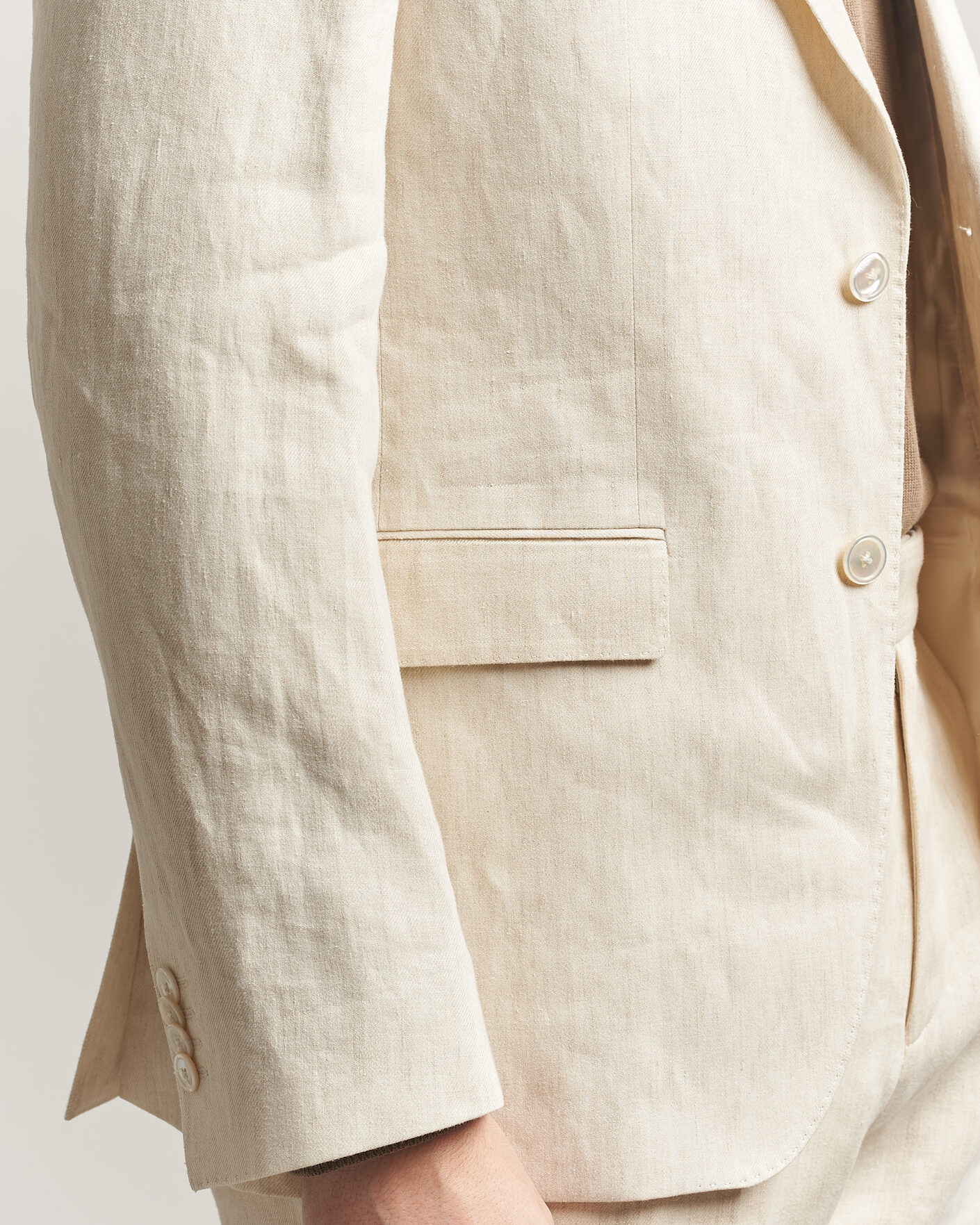 Uomini | Blazers | BOSS BLACK | Hutson Linen Suit Blazer Open Beige
