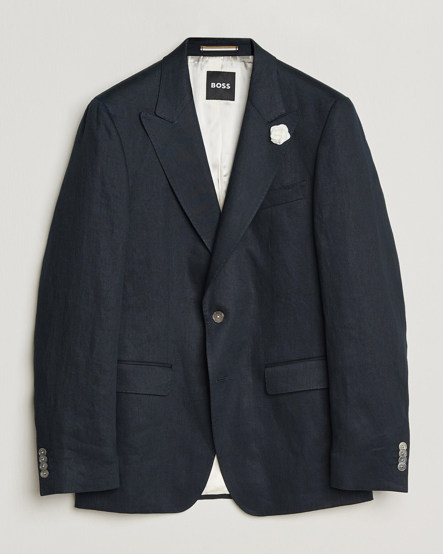 Uomini | Blazers | BOSS BLACK | Hutson Linen Suit Blazer Dark Blue