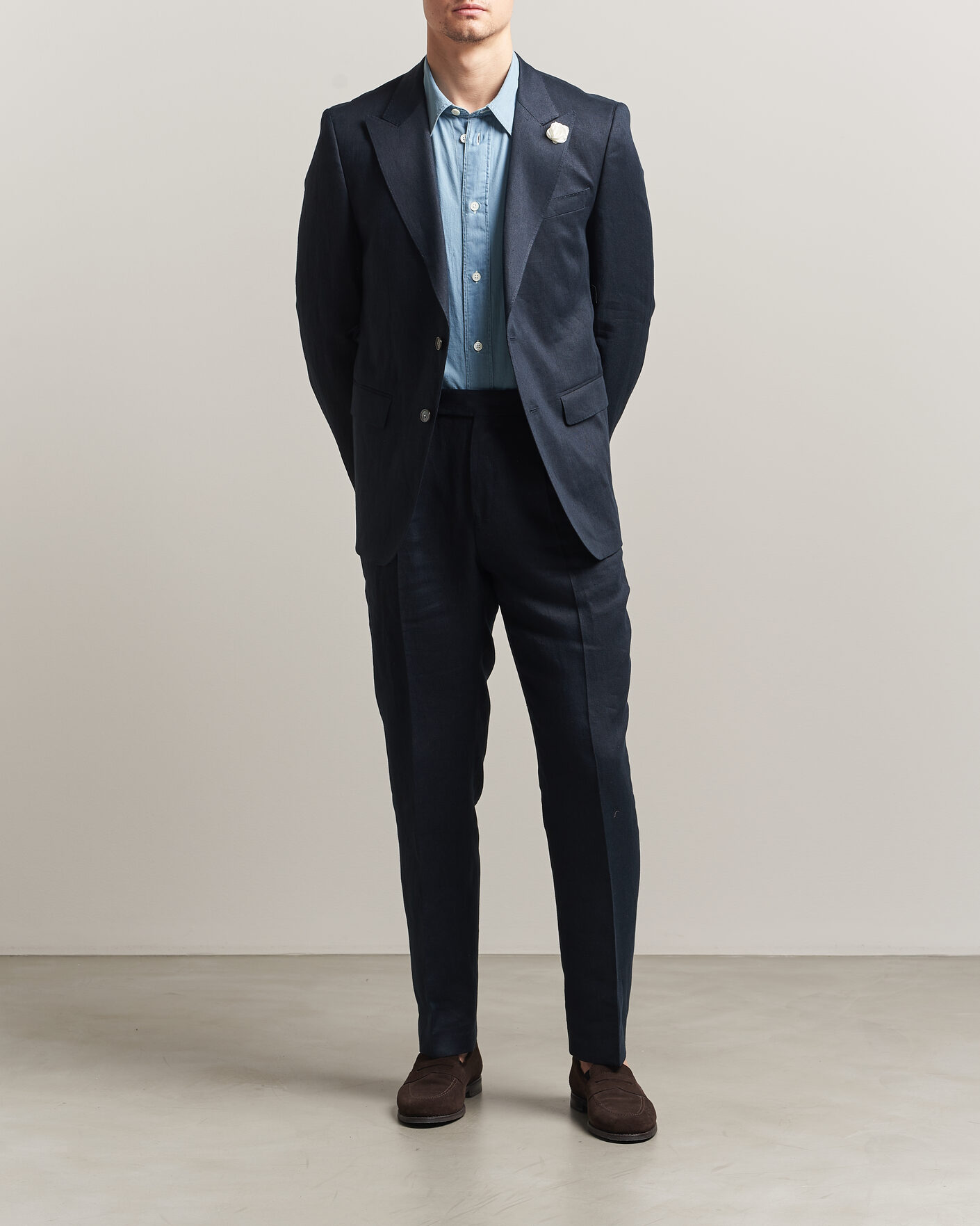 Uomini | Blazers | BOSS BLACK | Hutson Linen Suit Blazer Dark Blue