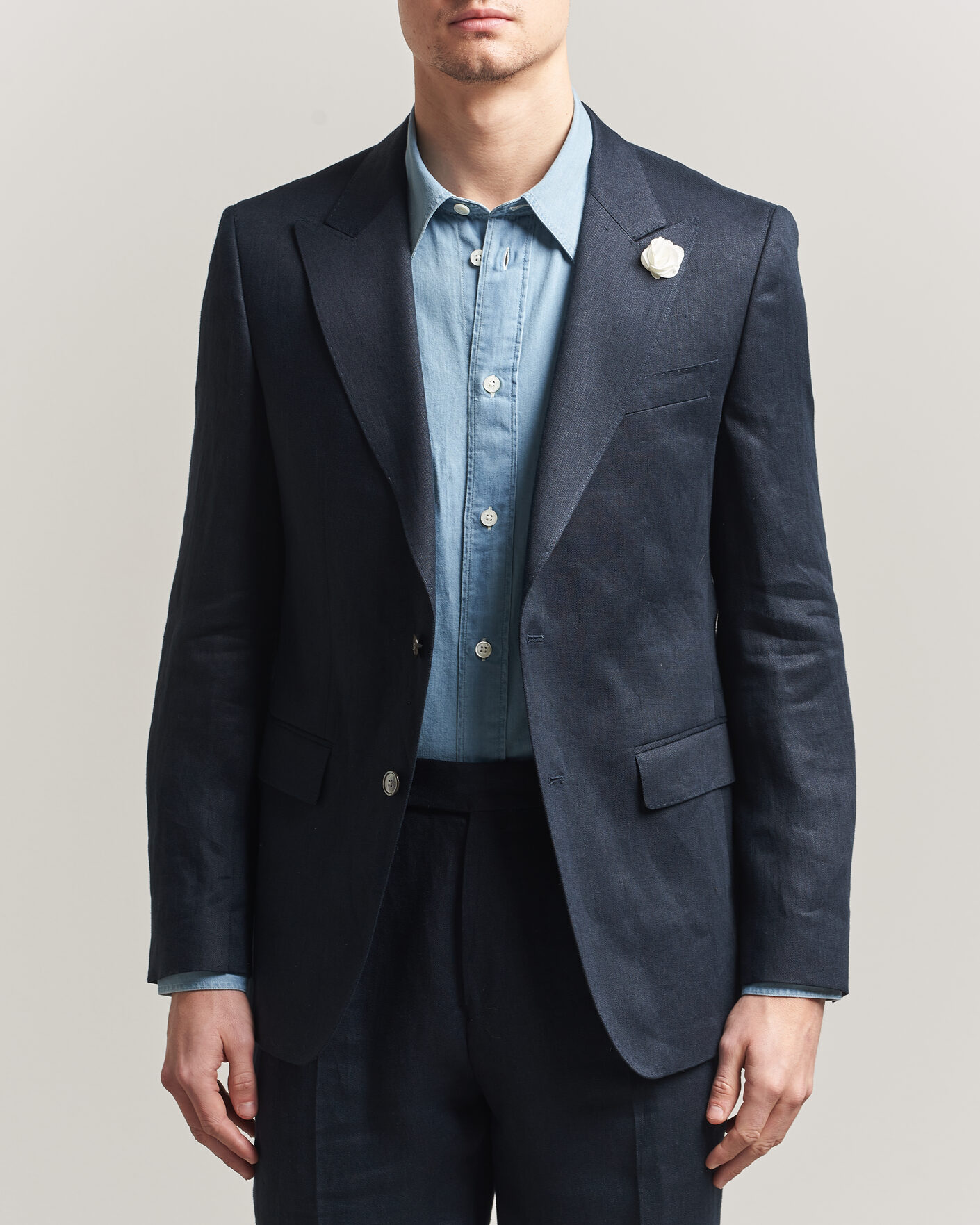 Uomini | Blazers | BOSS BLACK | Hutson Linen Suit Blazer Dark Blue