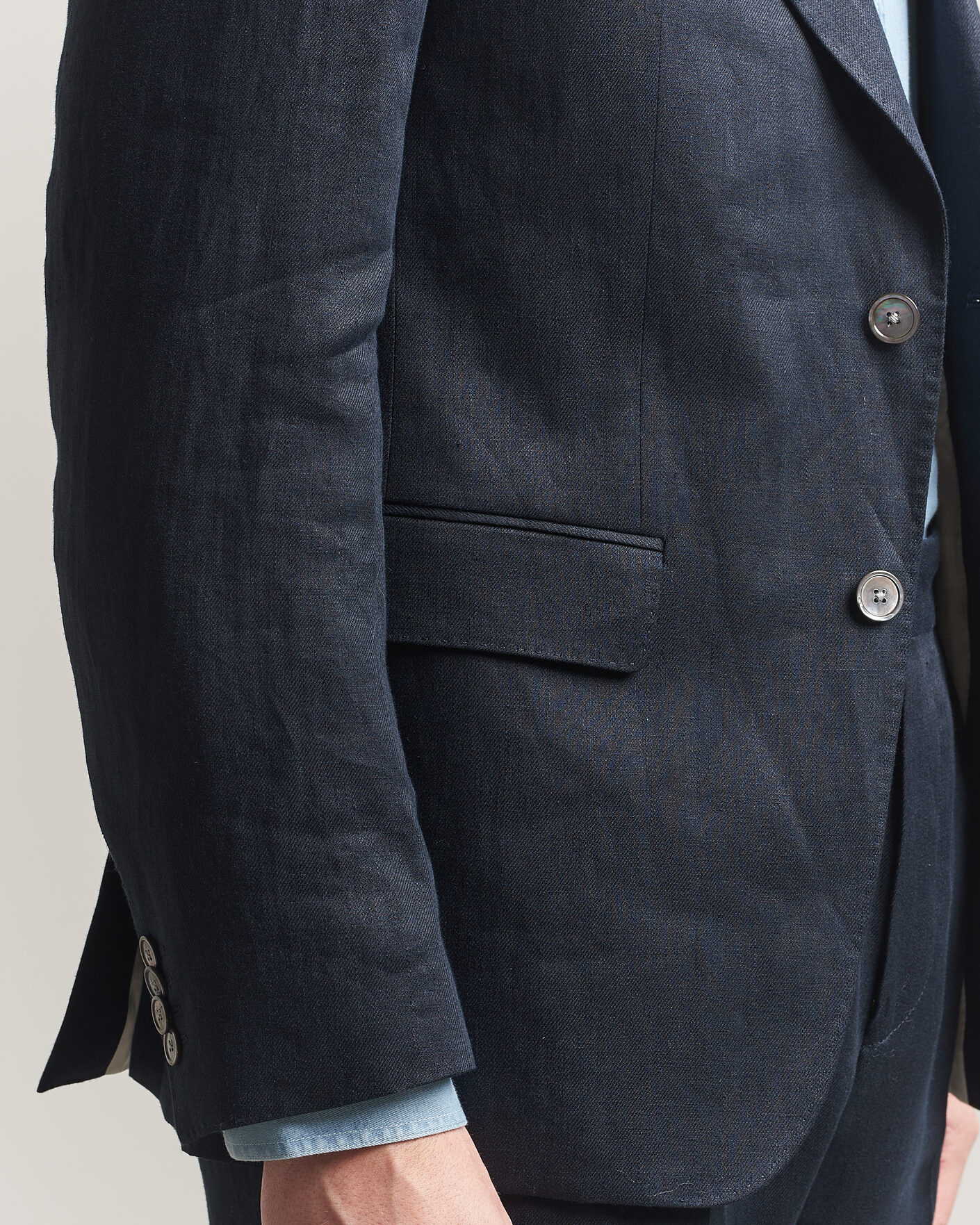 Uomini | Blazers | BOSS BLACK | Hutson Linen Suit Blazer Dark Blue