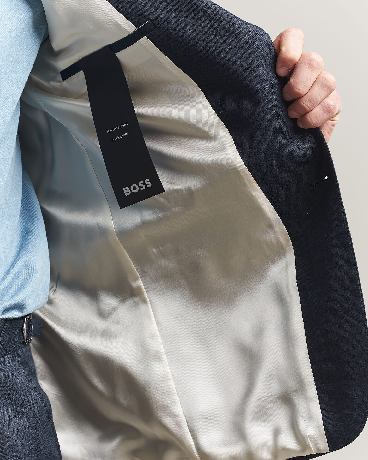 Uomini | Blazers | BOSS BLACK | Hutson Linen Suit Blazer Dark Blue