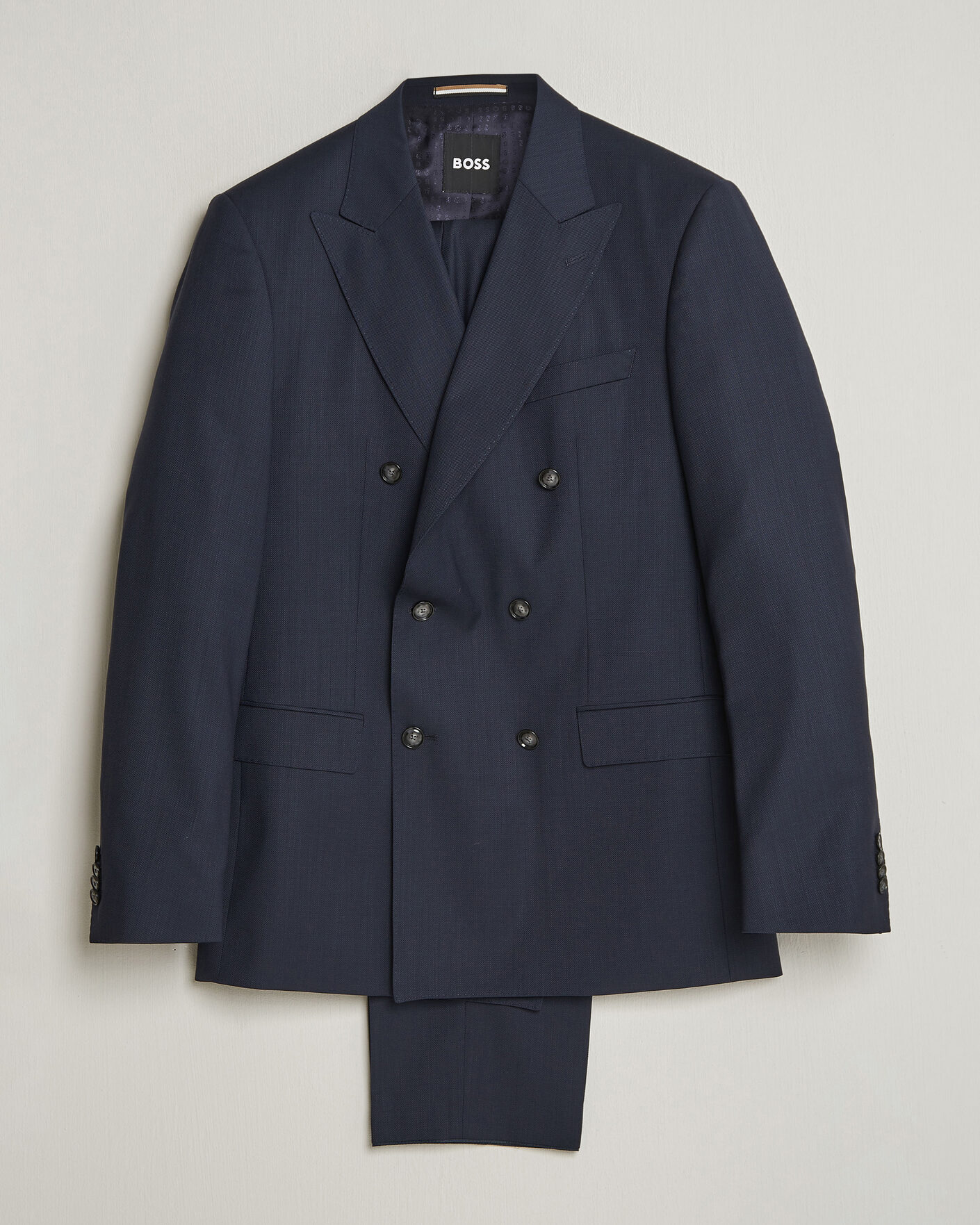 Uomini | Abiti | BOSS BLACK | Huge Wool Double Breasted Suit Dark Blue