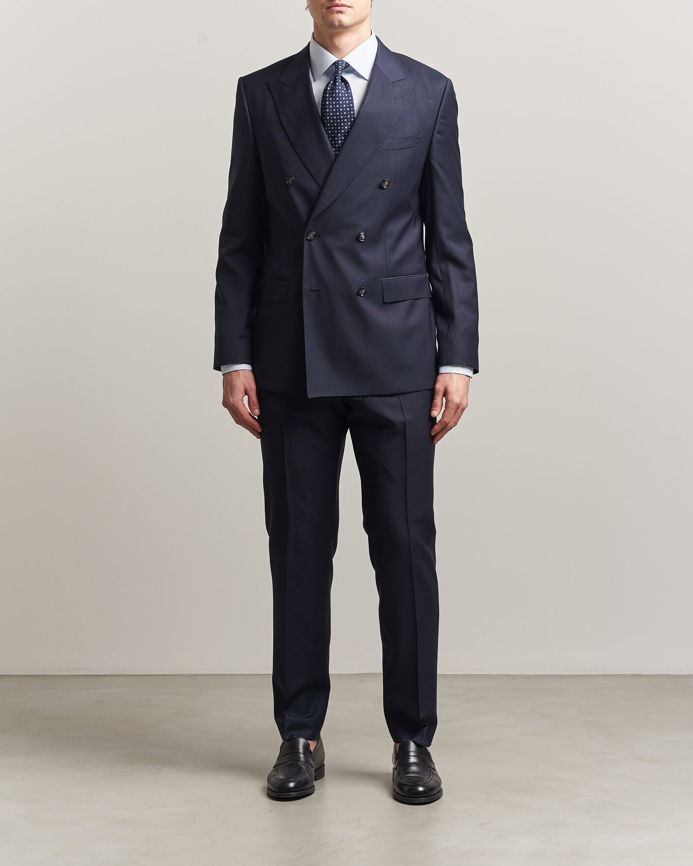 Uomini | Abiti | BOSS BLACK | Huge Wool Double Breasted Suit Dark Blue