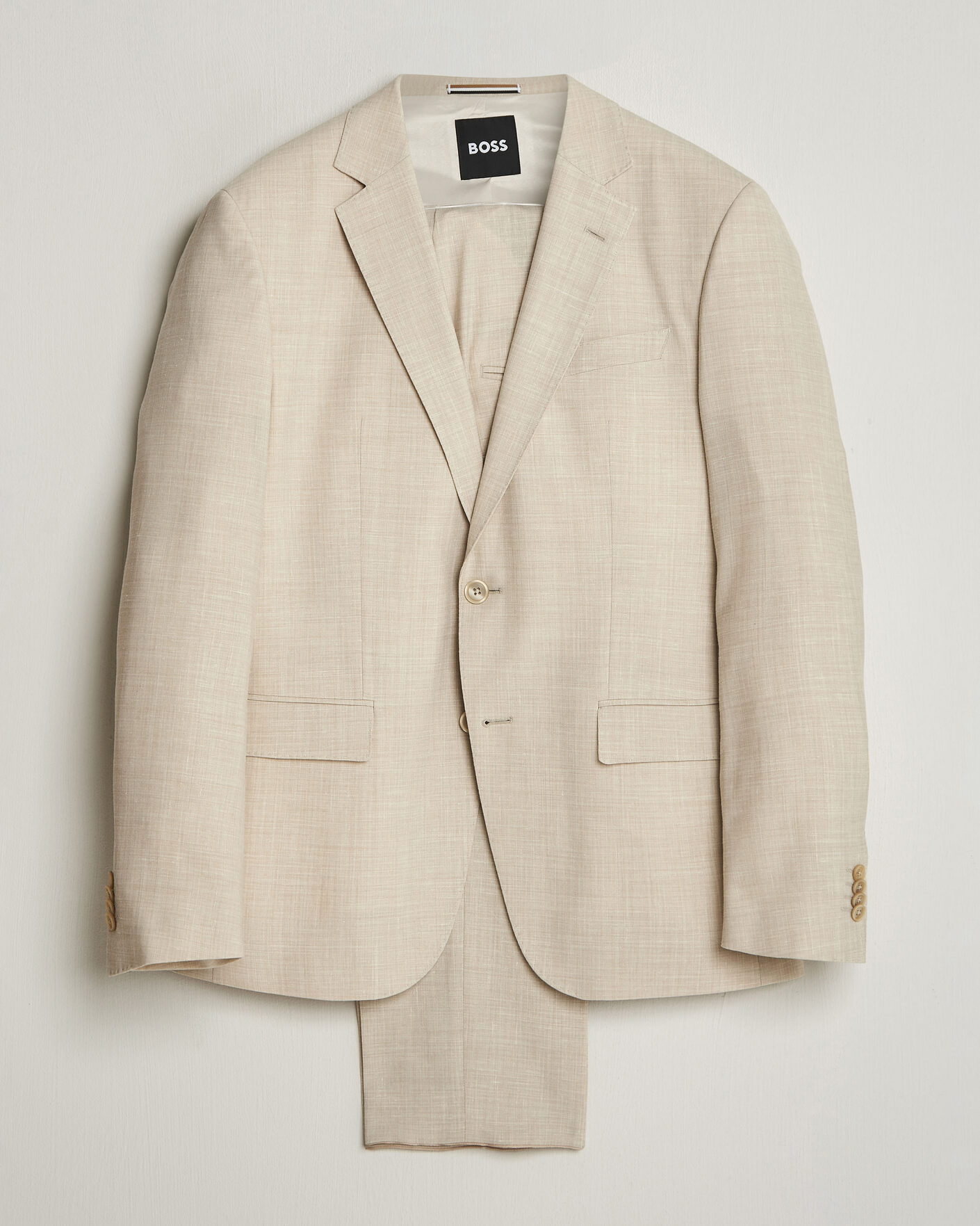 Uomini | Abiti | BOSS BLACK | Huge Wool/Linen Suit Open Beige