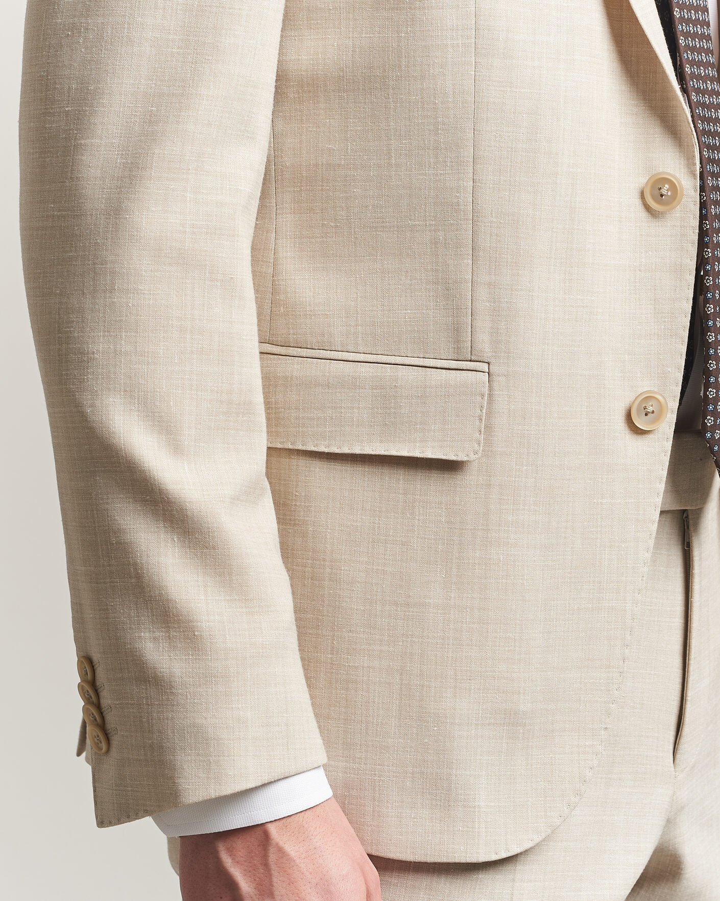 Uomini | Abiti | BOSS BLACK | Huge Wool/Linen Suit Open Beige