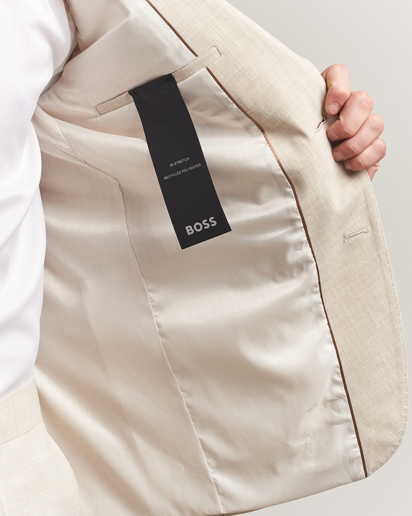 Uomini | Abiti | BOSS BLACK | Huge Wool/Linen Suit Open Beige