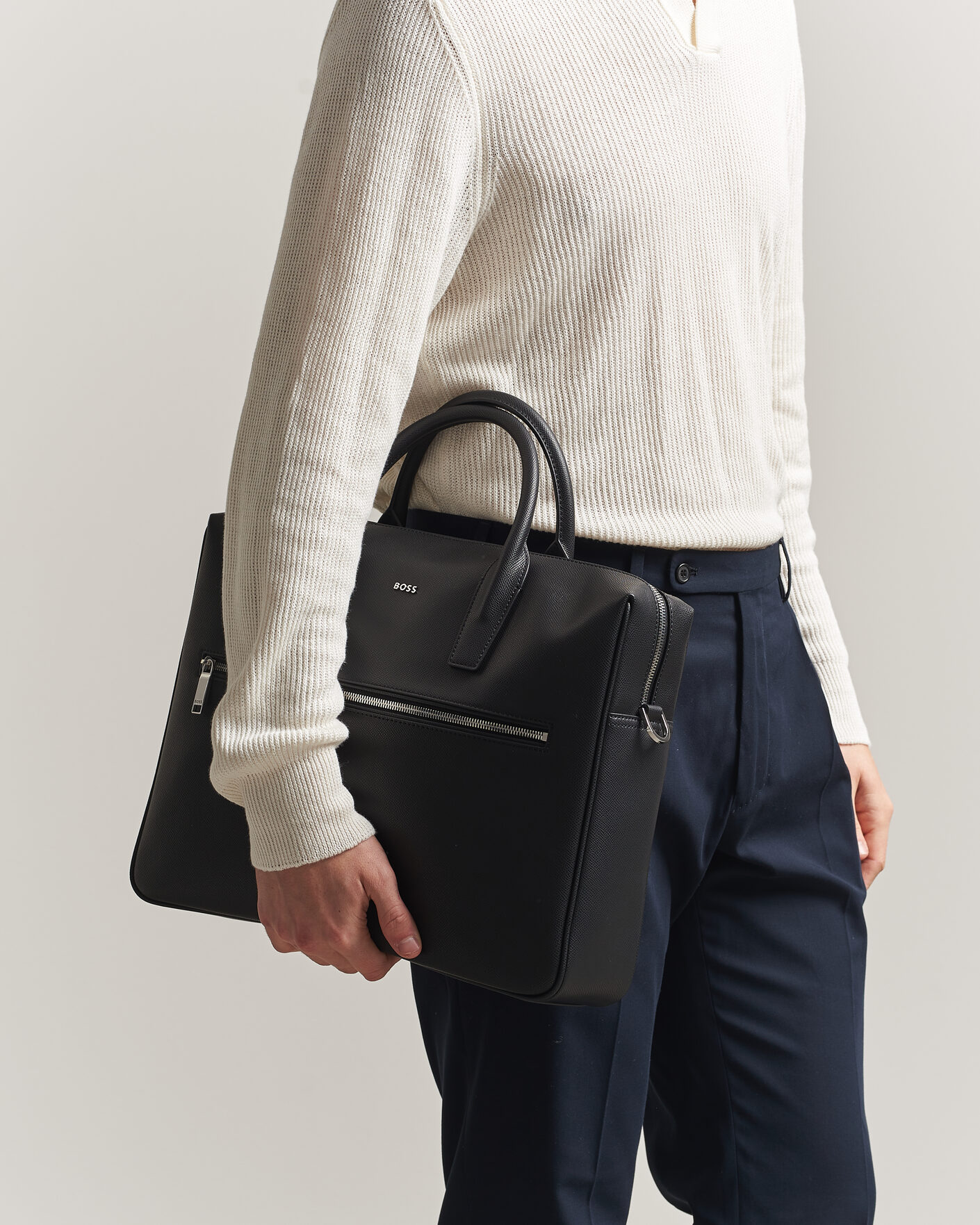 Uomini | Borse | BOSS BLACK | Daxter Leather Briefcase Black