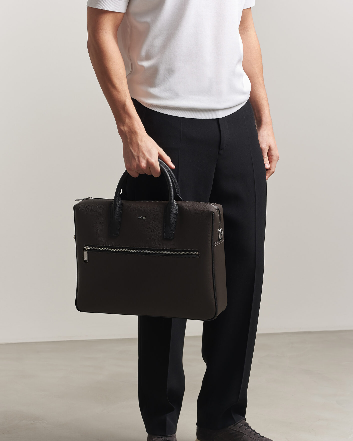 Uomini | Borse | BOSS BLACK | Daxter Leather Briefcase Dark Brown