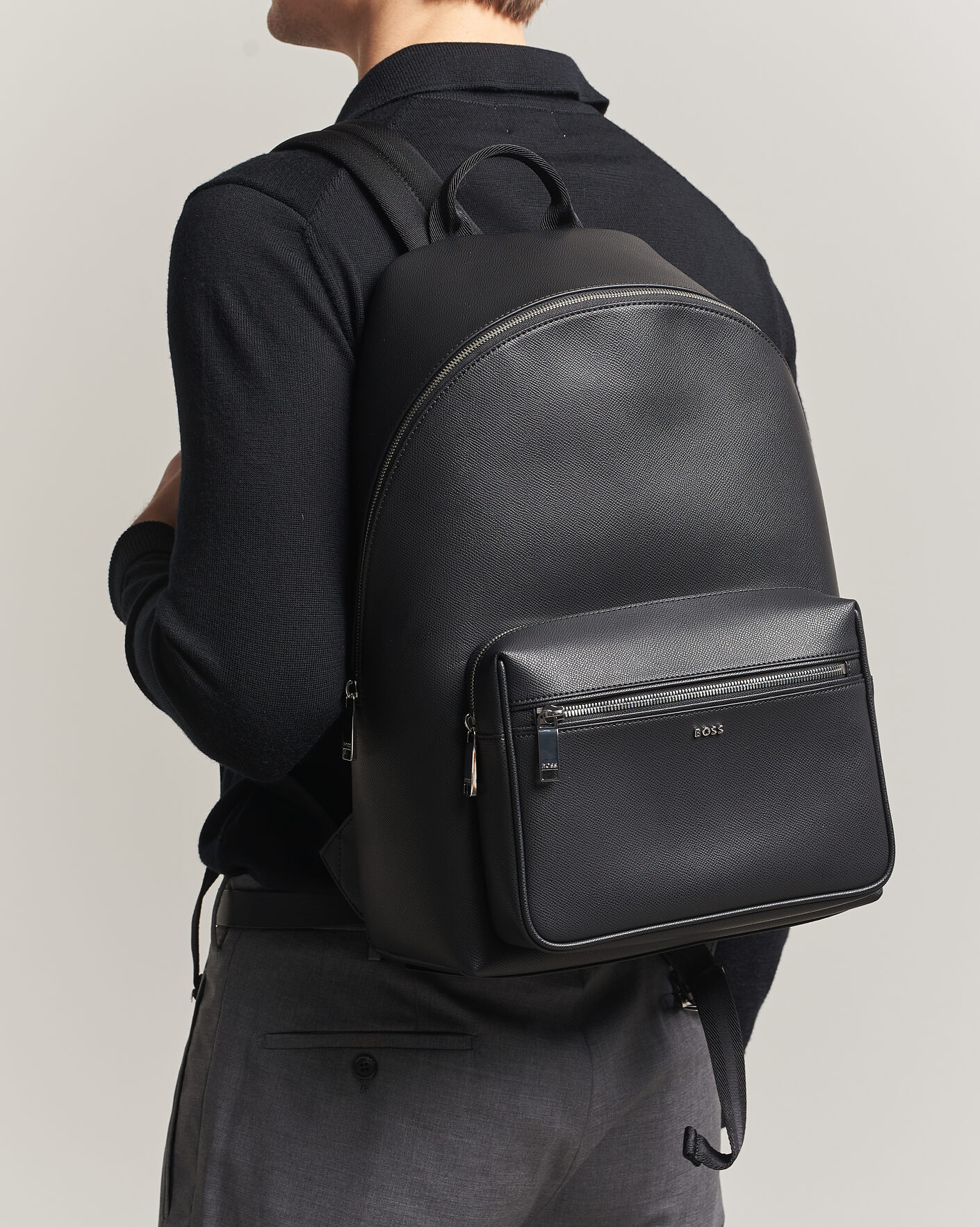 Uomini | Borse | BOSS BLACK | Daxter Leather Backpack Black