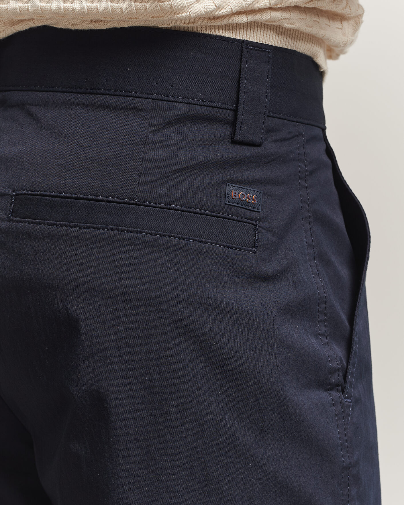 Uomini | Pantaloni | BOSS ORANGE | Cotton Chinos Dark Blue