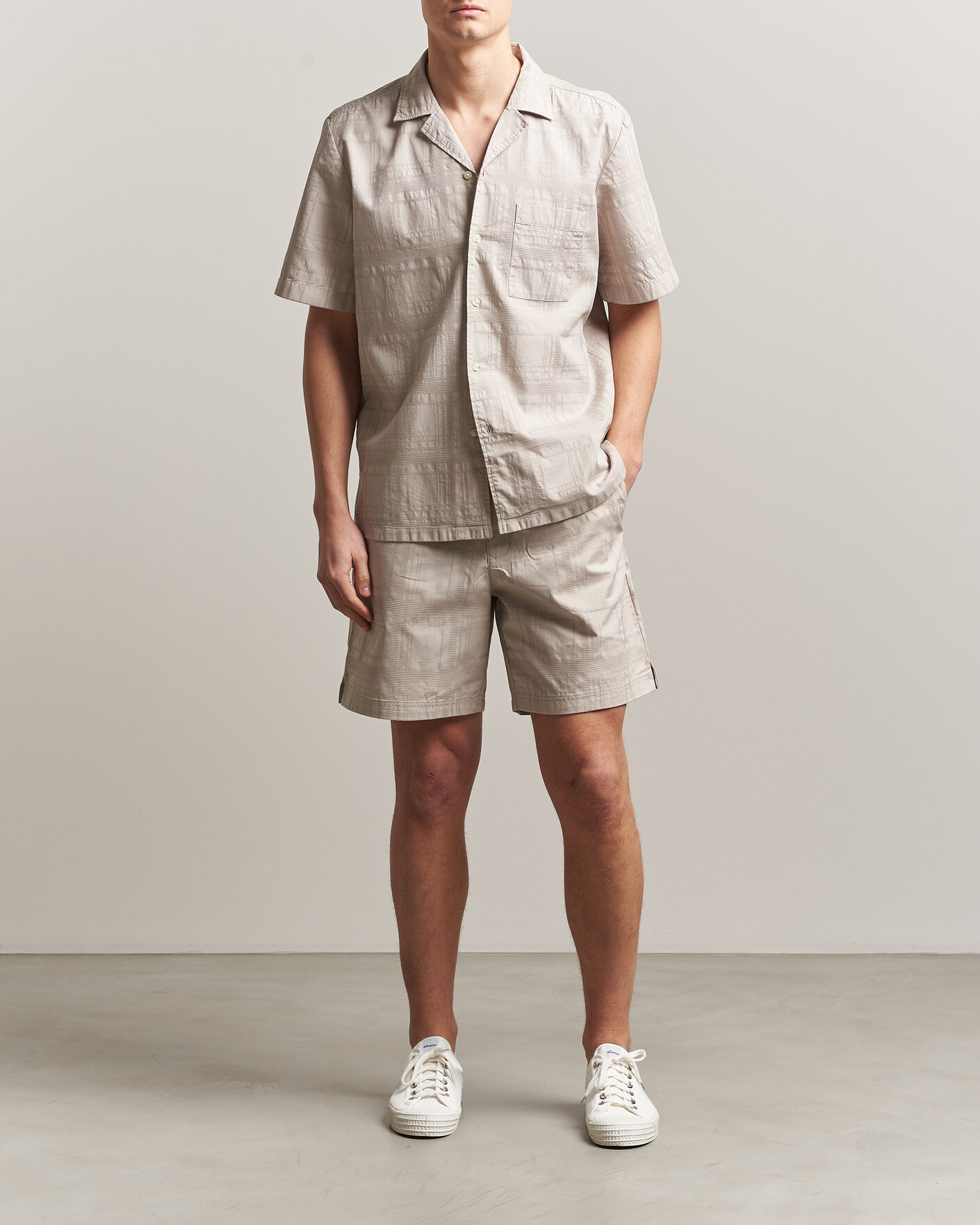 Uomini | Pantaloncini | BOSS ORANGE | Sandrew Cotton Drawstring Shorts Open Grey