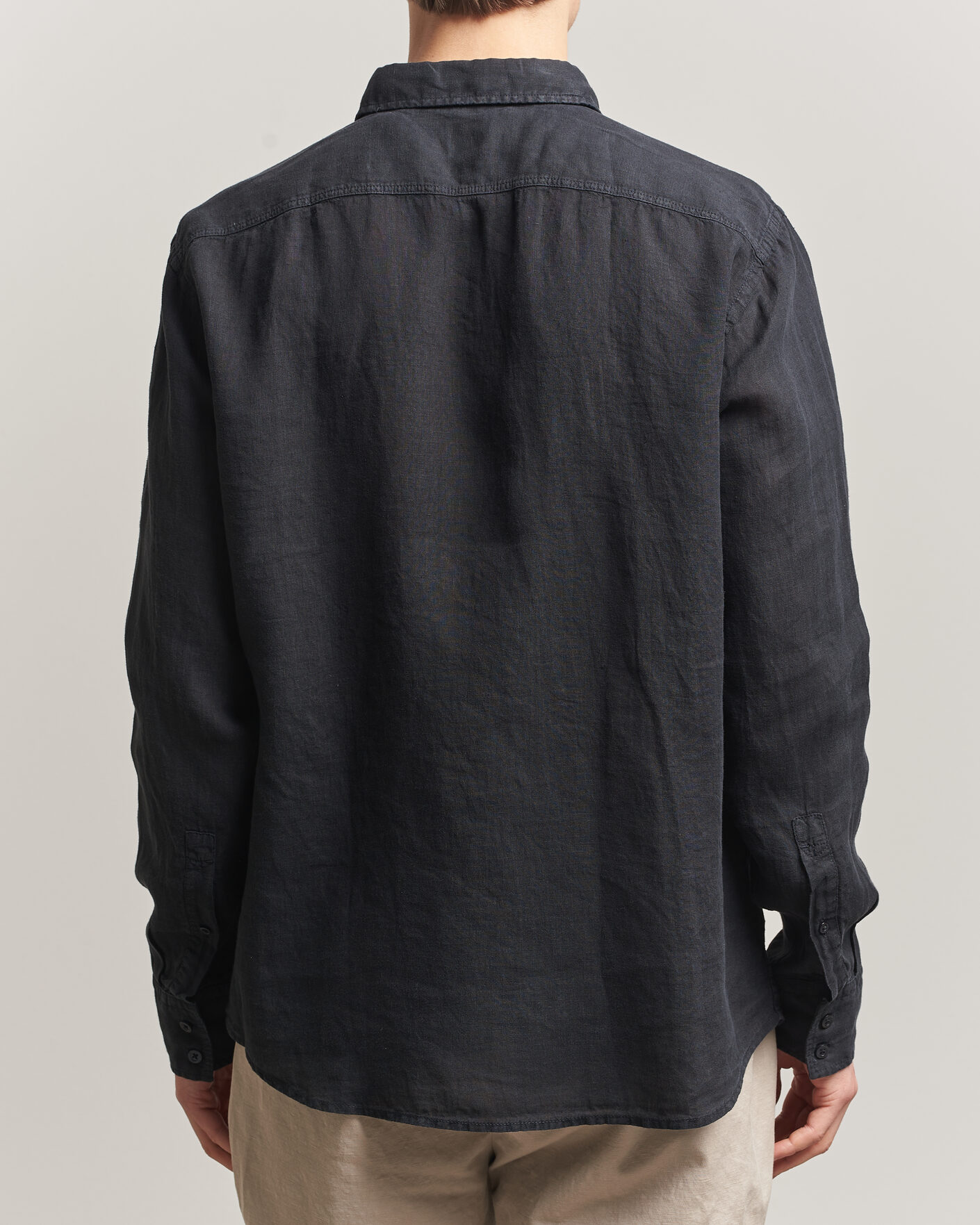 Uomini | Camicie | BOSS ORANGE | Relegant Linen Shirt Black