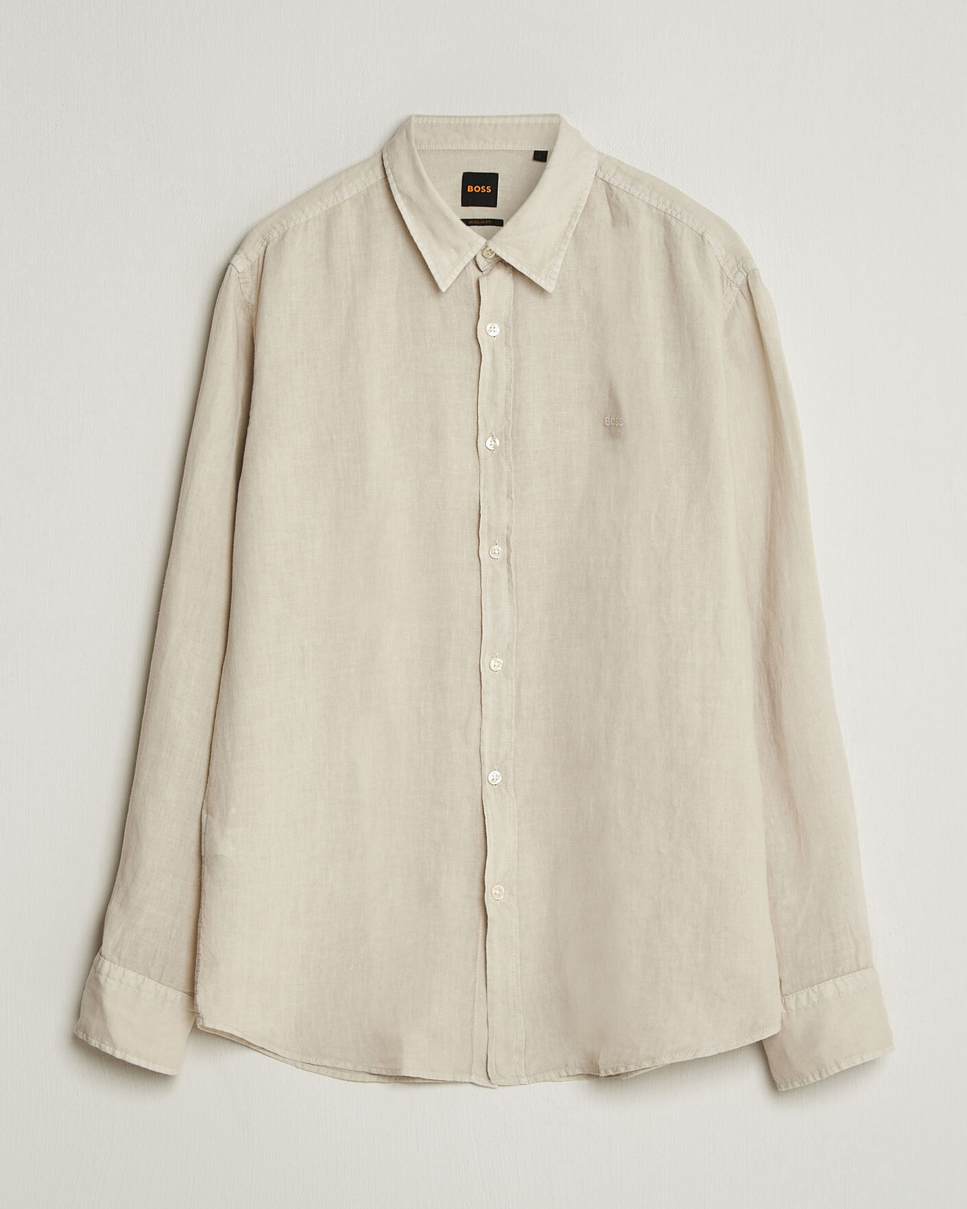 Uomini | Camicie | BOSS ORANGE | Relegant Linen Shirt Light Beige