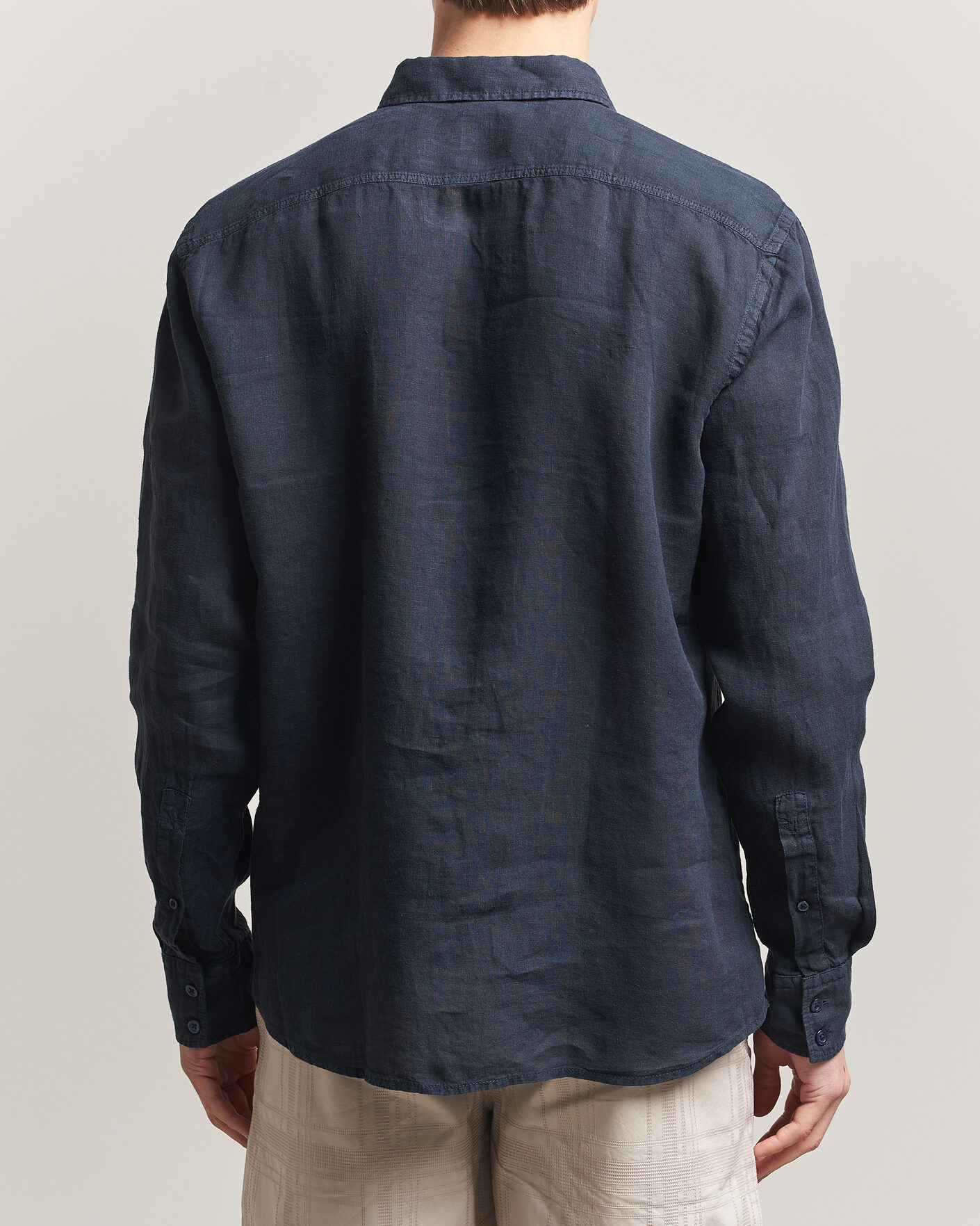 Uomini | Camicie | BOSS ORANGE | Relegant Linen Shirt Dark Blue