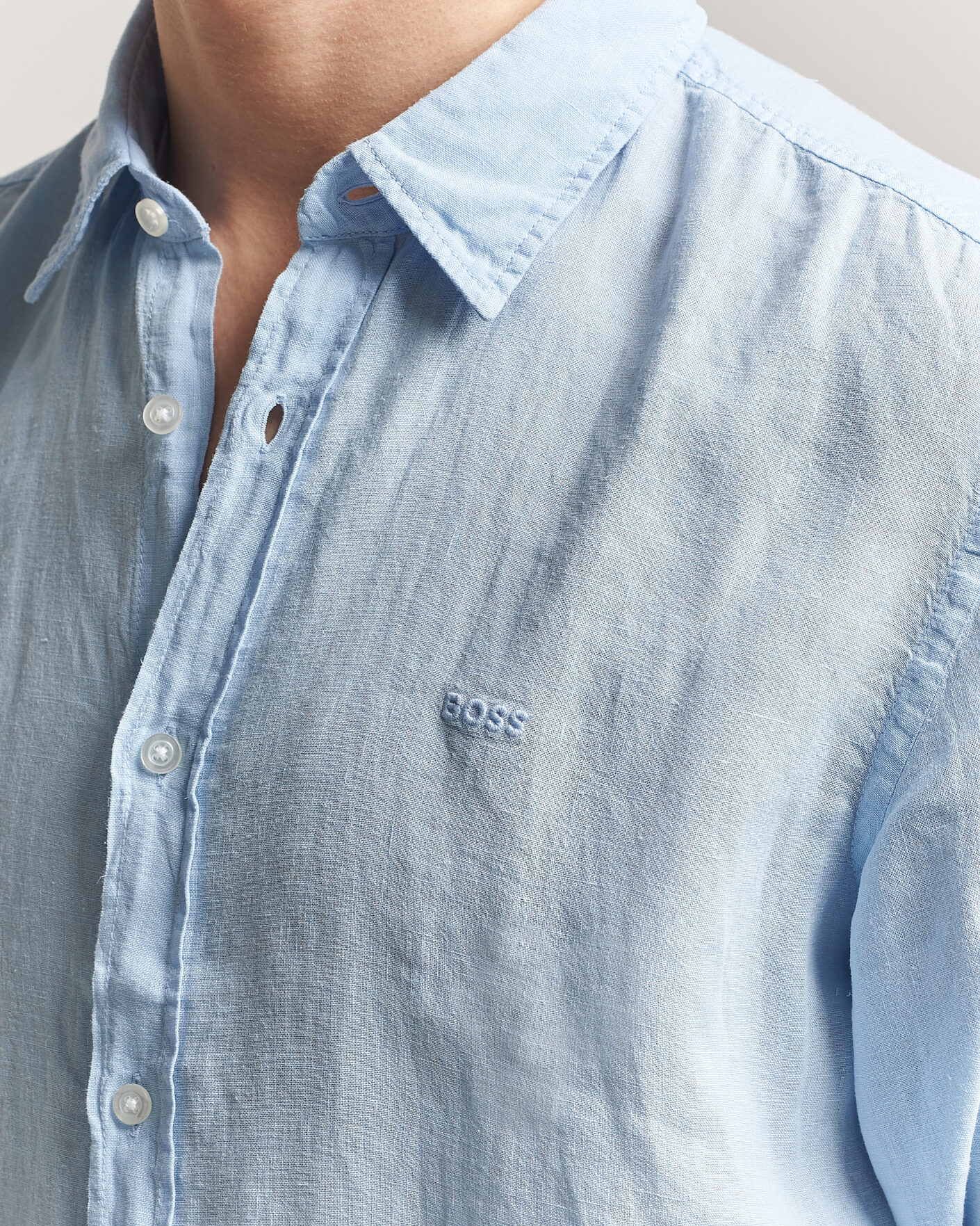 Uomini | Camicie | BOSS ORANGE | Relegant Linen Shirt Light Blue