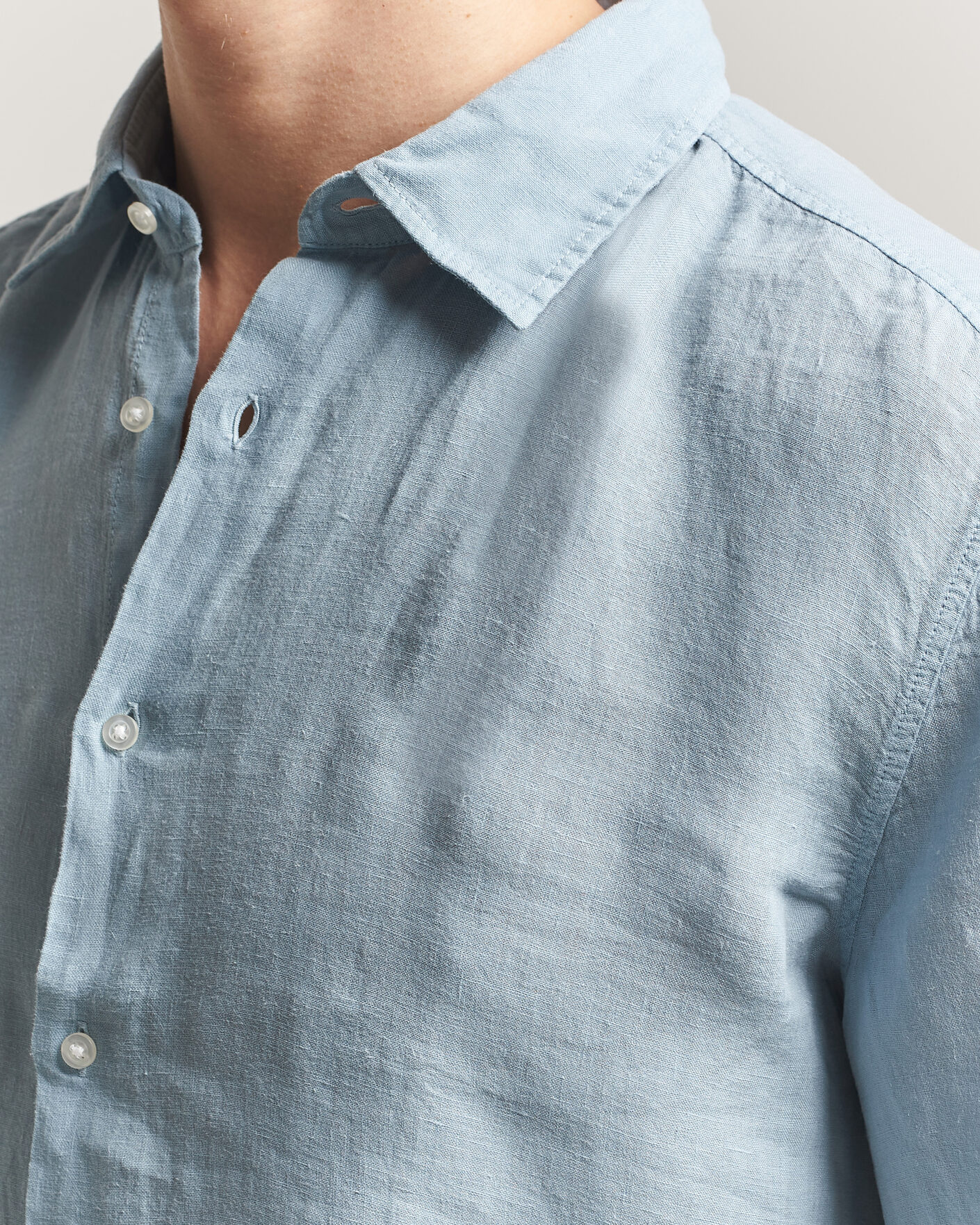 Uomini | Camicie | BOSS ORANGE | Rash Linen Short Sleeve Shirt Light Blue