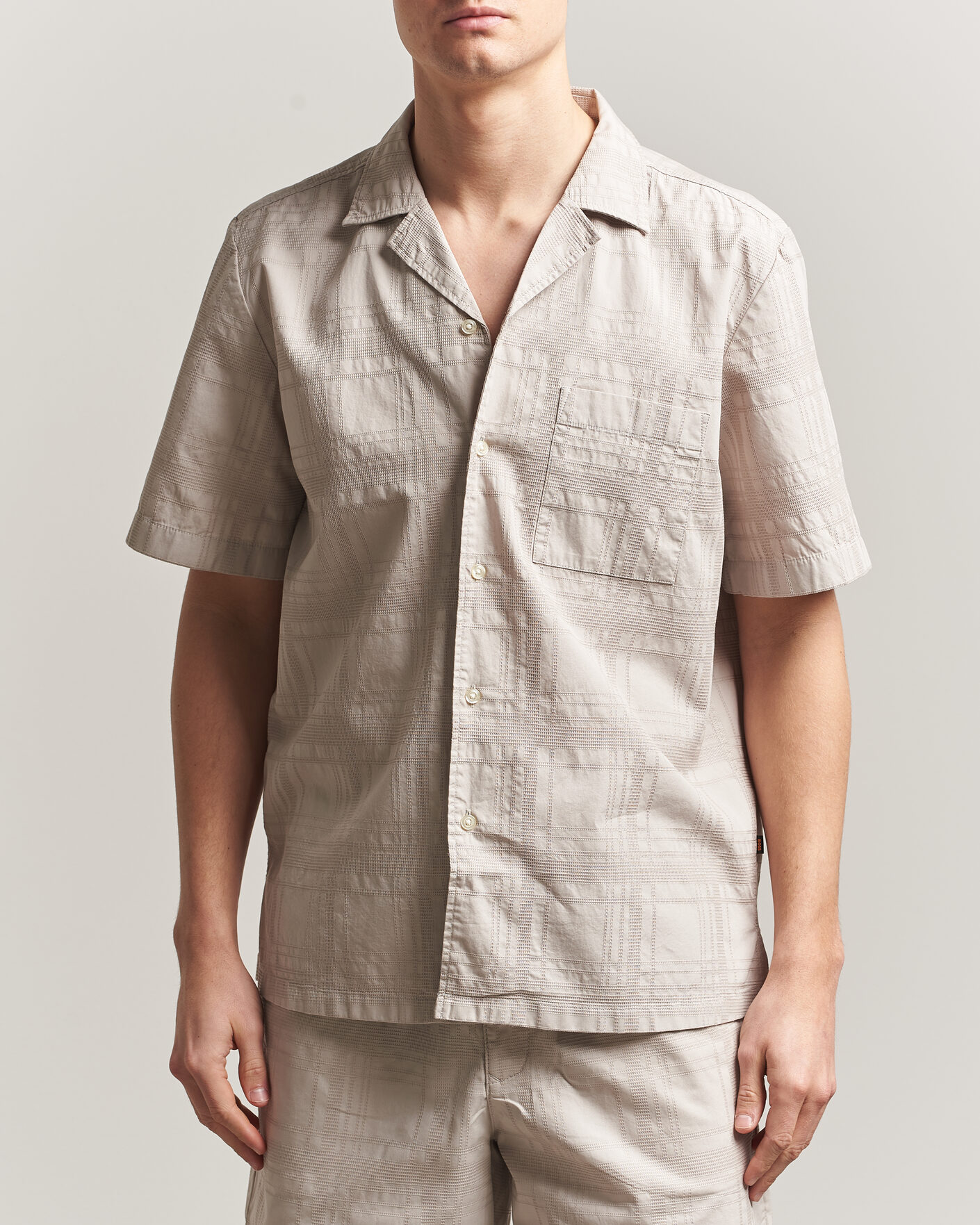 Uomini | Camicie | BOSS ORANGE | Rayer Cotton Resort Shirt Beige