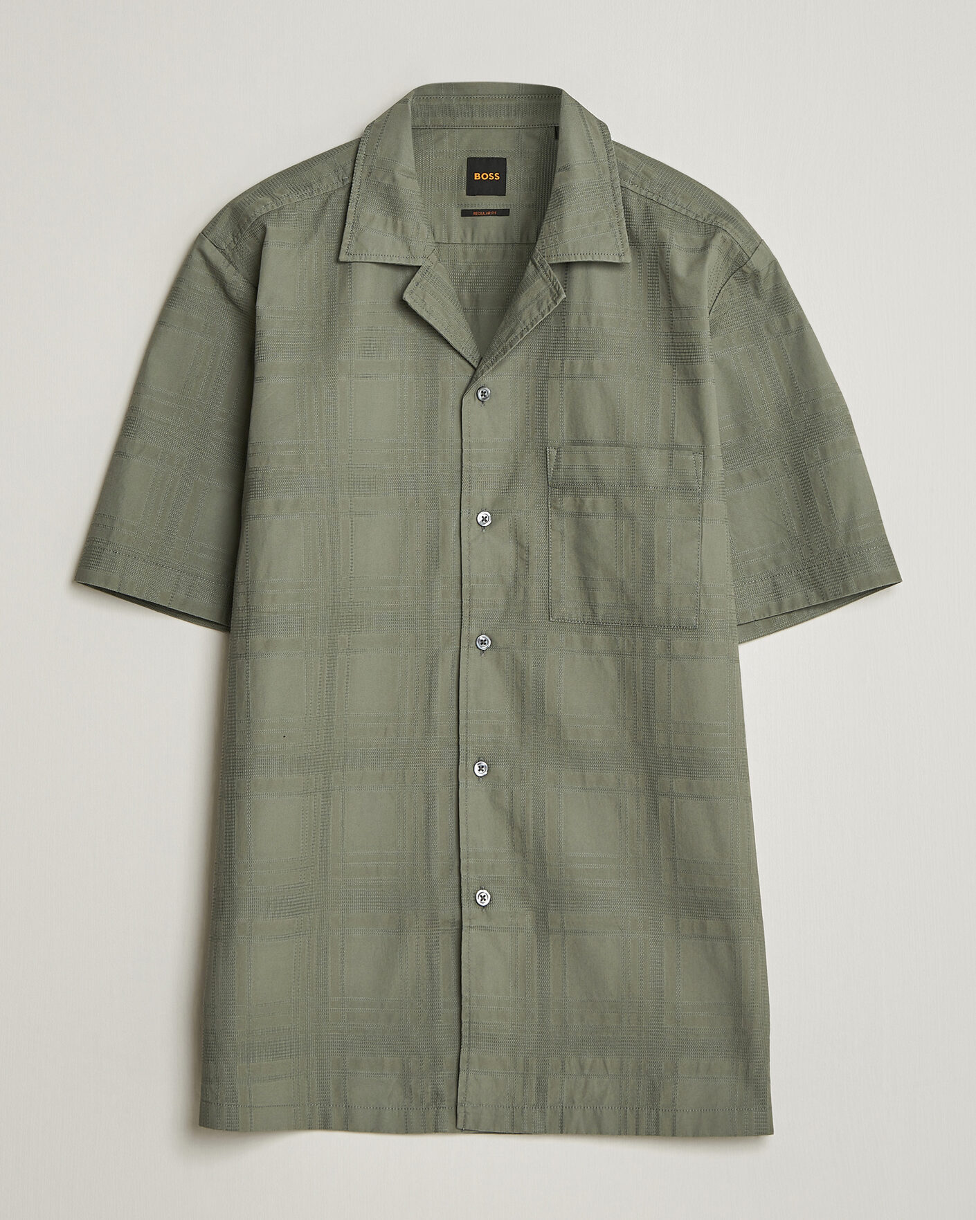 Uomini | Camicie | BOSS ORANGE | Rayer Cotton Resort Shirt Open Grey