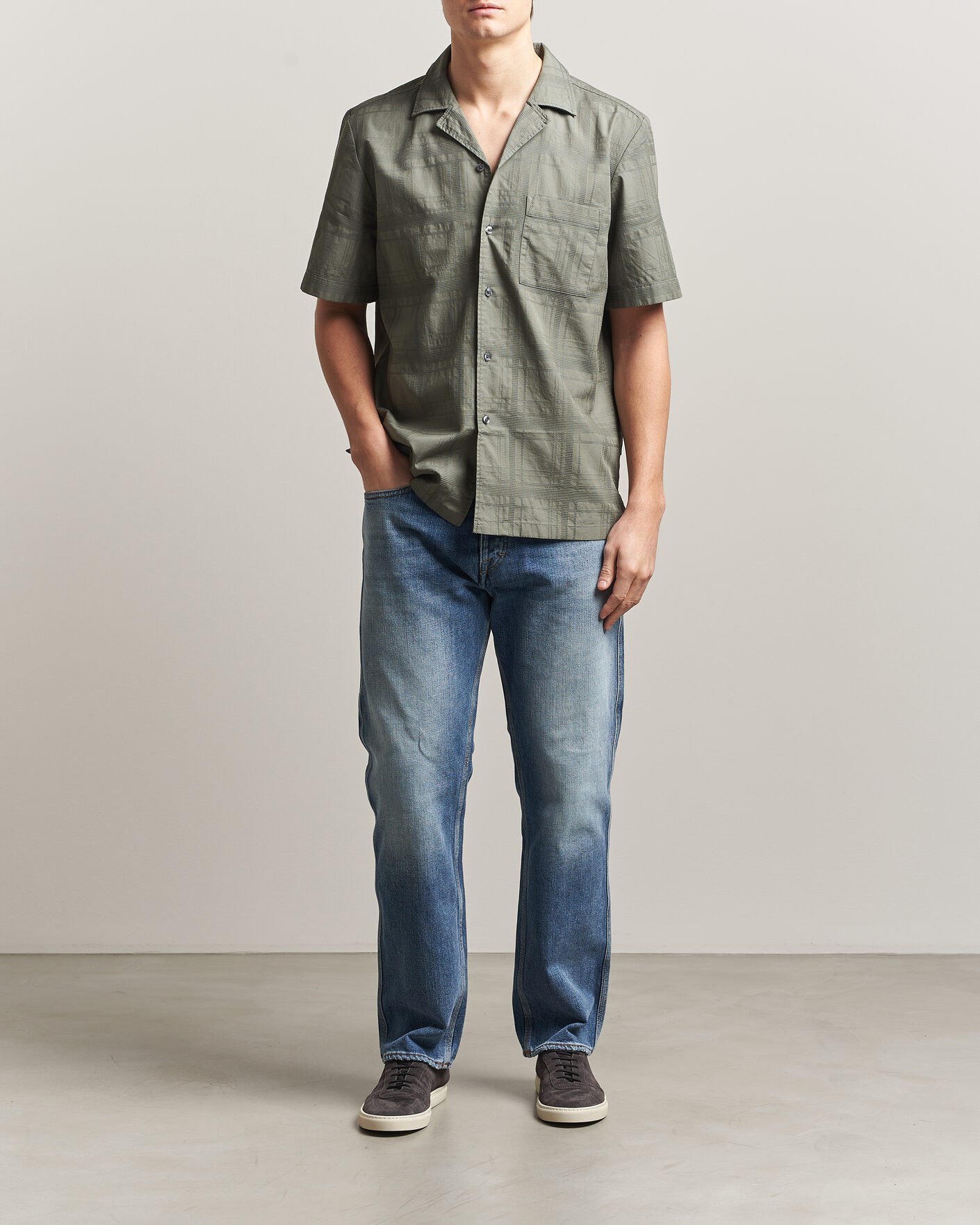 Uomini | Camicie | BOSS ORANGE | Rayer Cotton Resort Shirt Open Grey