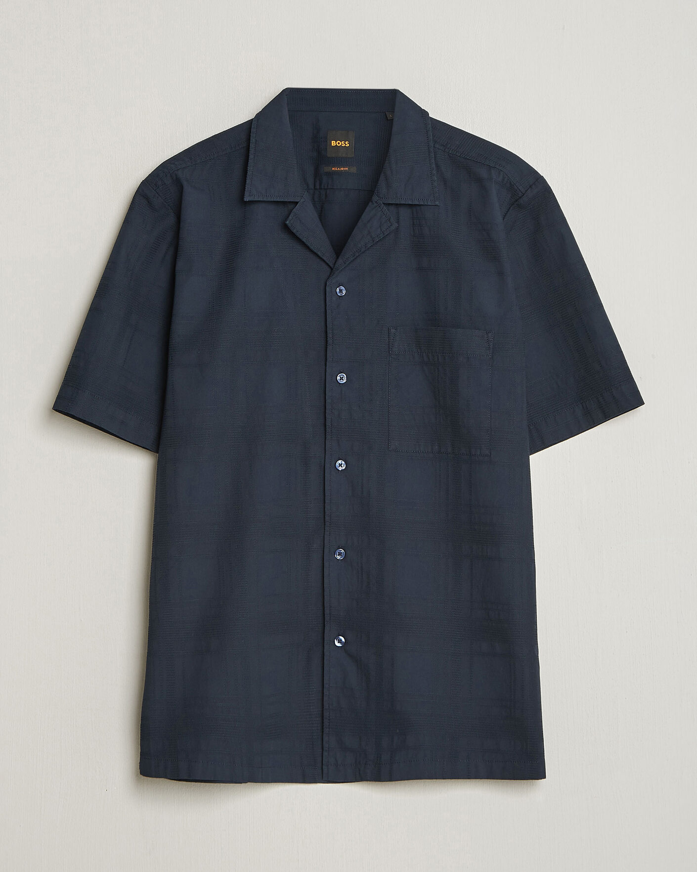 Uomini | Camicie | BOSS ORANGE | Rayer Cotton Resort Shirt Dark Blue