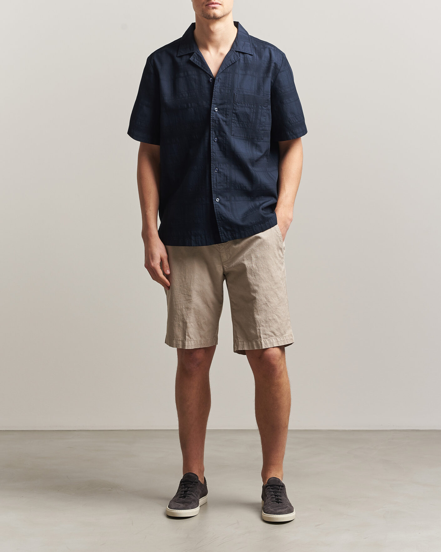 Uomini | Camicie | BOSS ORANGE | Rayer Cotton Resort Shirt Dark Blue