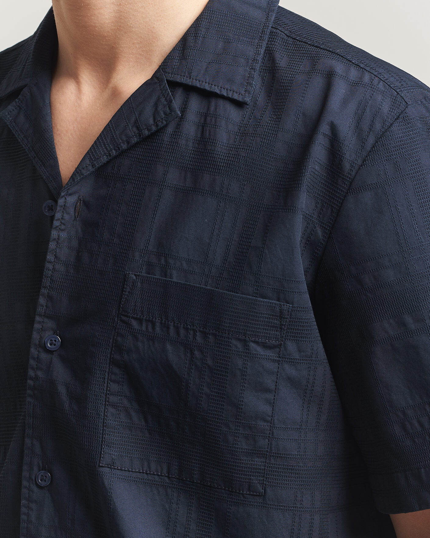 Uomini | Camicie | BOSS ORANGE | Rayer Cotton Resort Shirt Dark Blue
