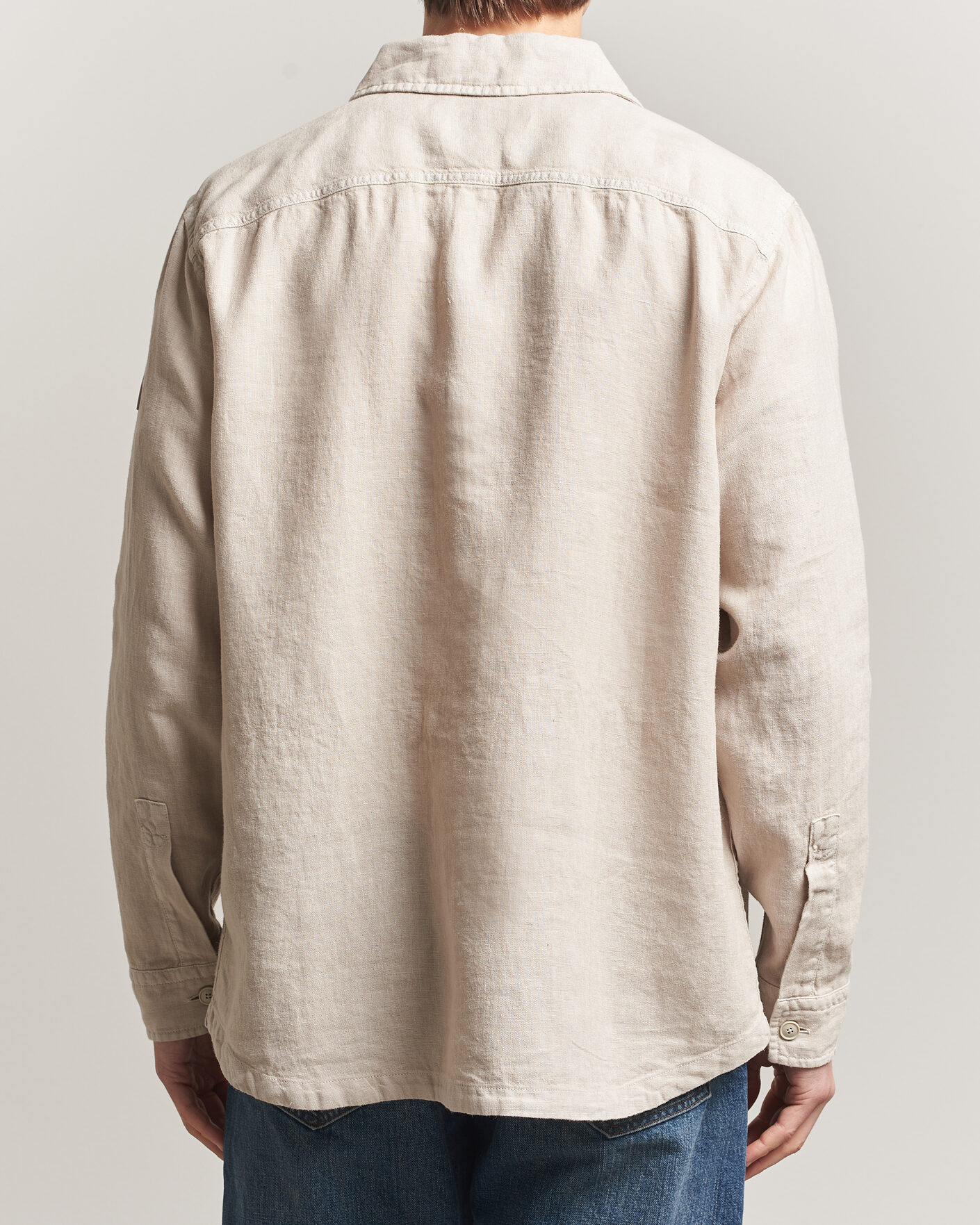 Uomini | Camicie | BOSS ORANGE | Locky Linen Overshirt Beige