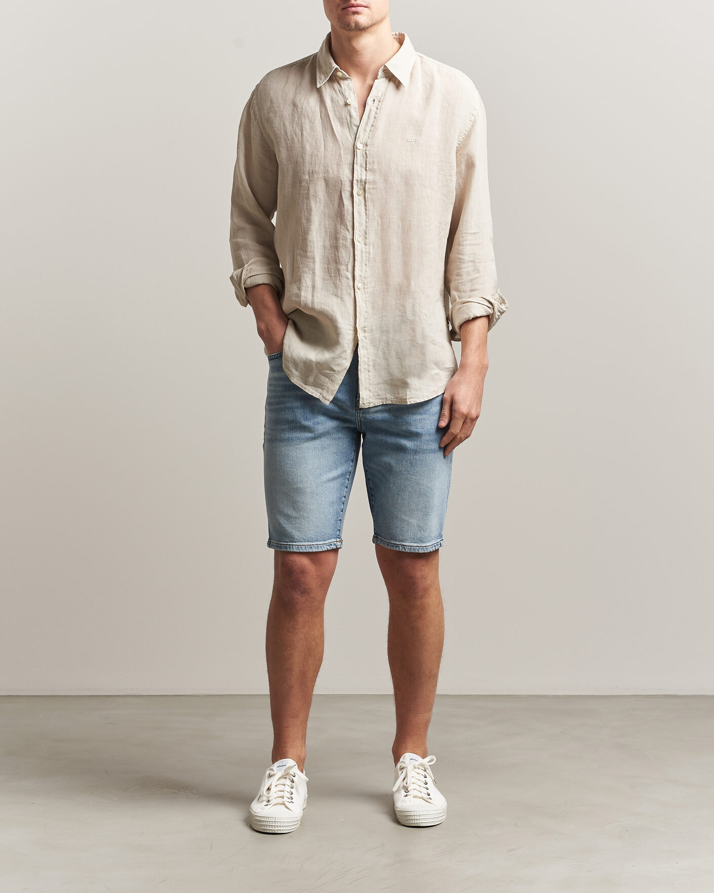 Uomini | Pantaloncini | BOSS ORANGE | Re.Maine Denim Shorts Light Blue