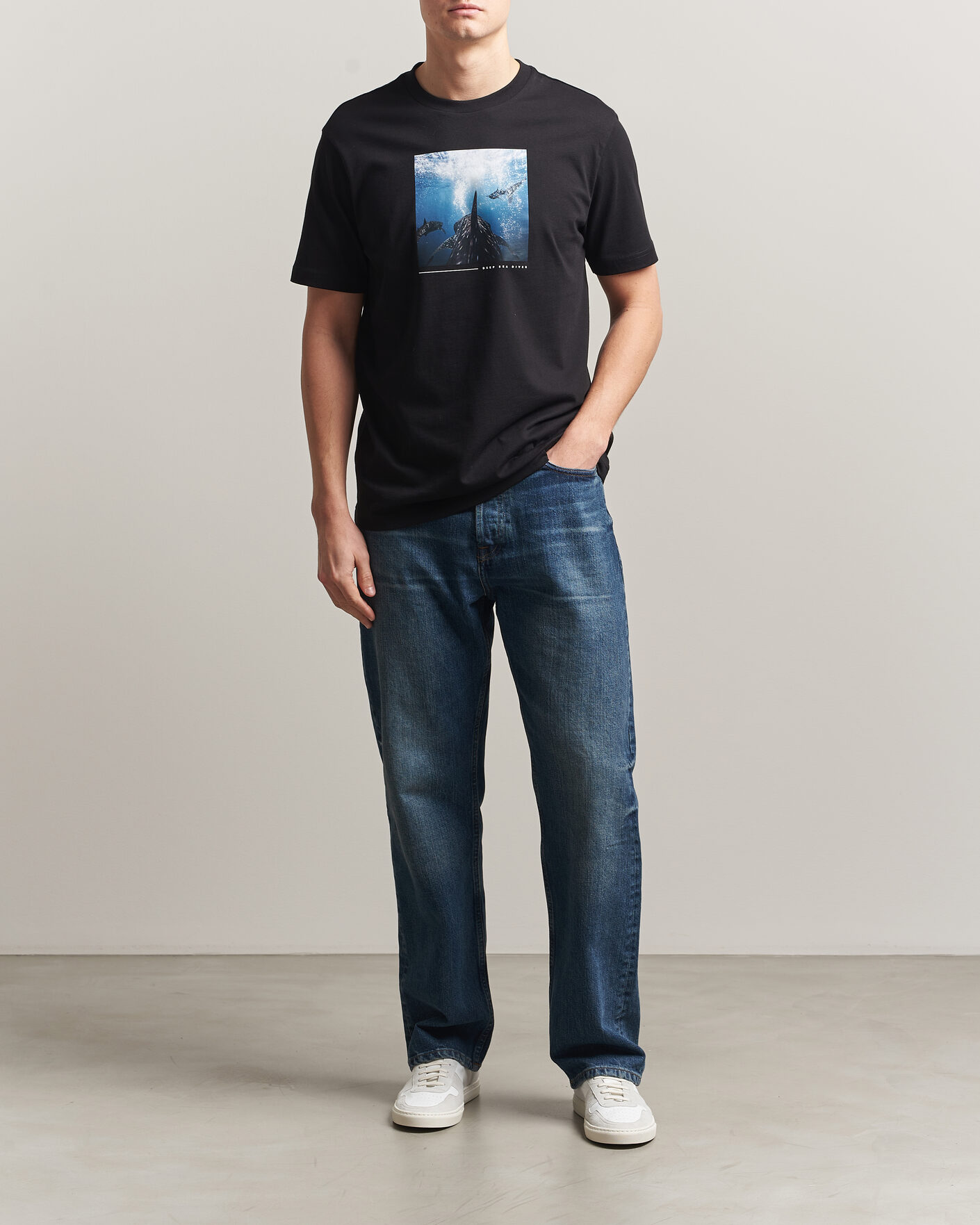 Uomini | T-shirt | BOSS ORANGE | Creature Printed Crew Neck T-Shirt Black