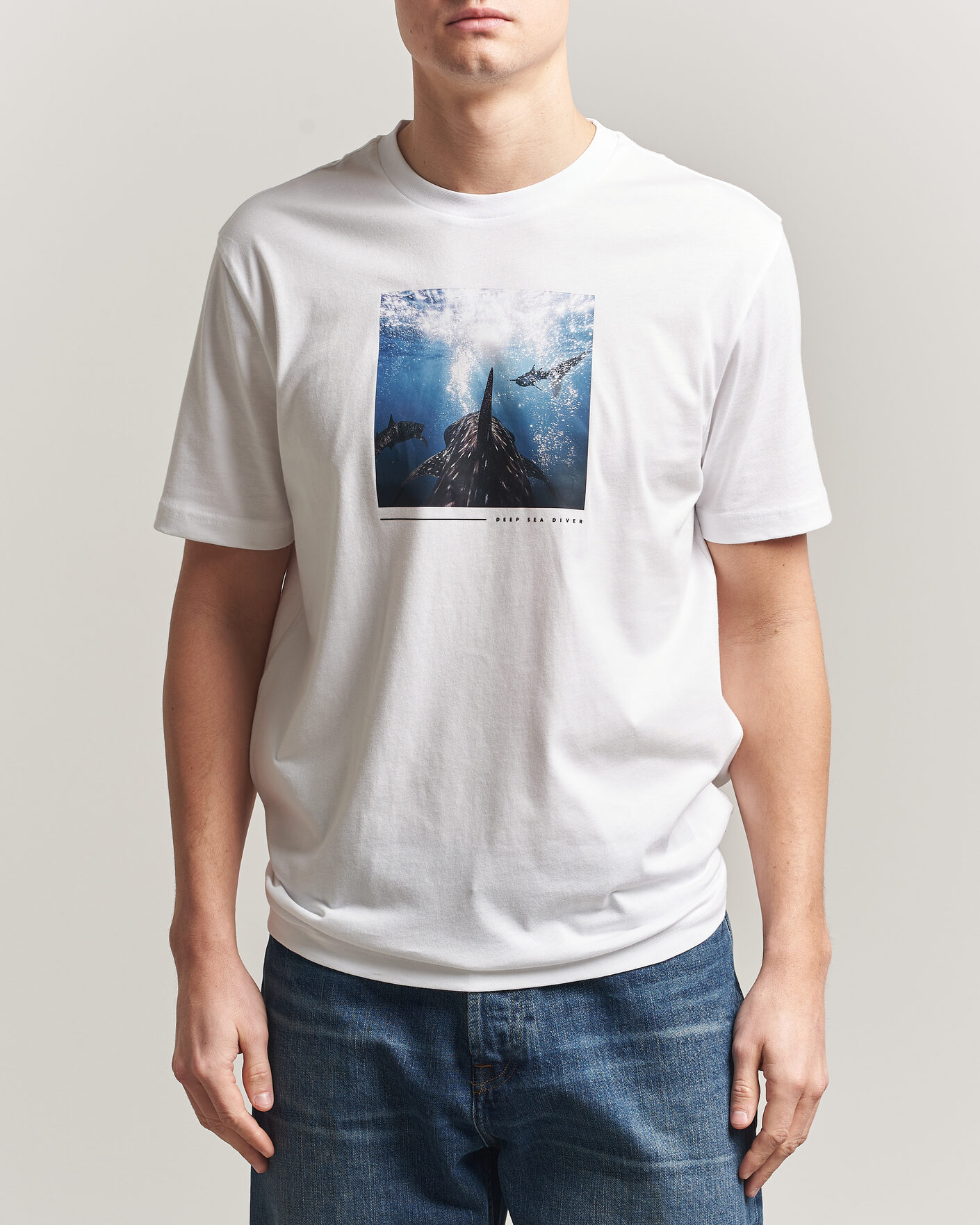 Uomini | T-shirt | BOSS ORANGE | Creature Printed Crew Neck T-Shirt Natural