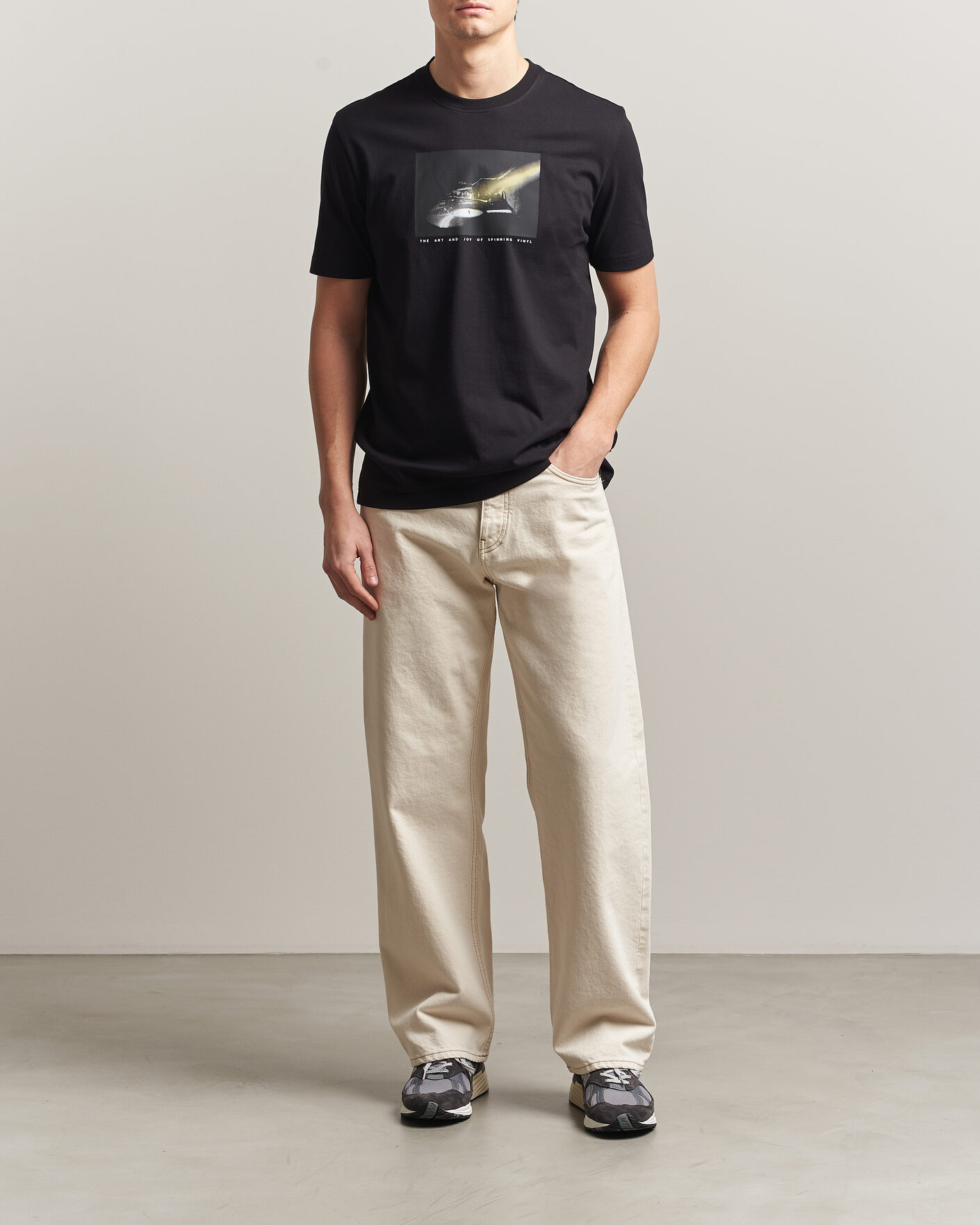 Uomini | T-shirt | BOSS ORANGE | DJ Printed Crew Neck T-Shirt Black