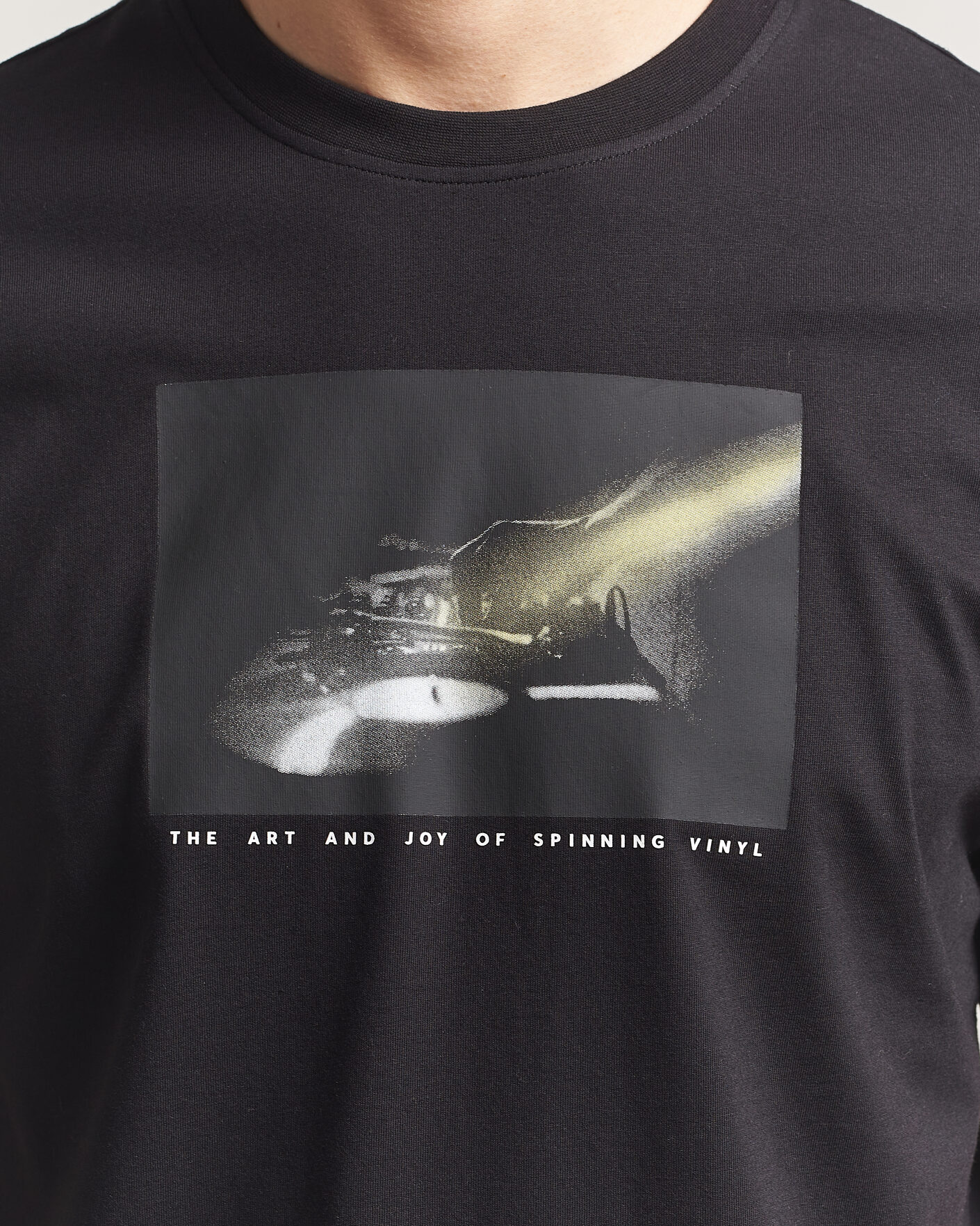 Uomini | T-shirt | BOSS ORANGE | DJ Printed Crew Neck T-Shirt Black