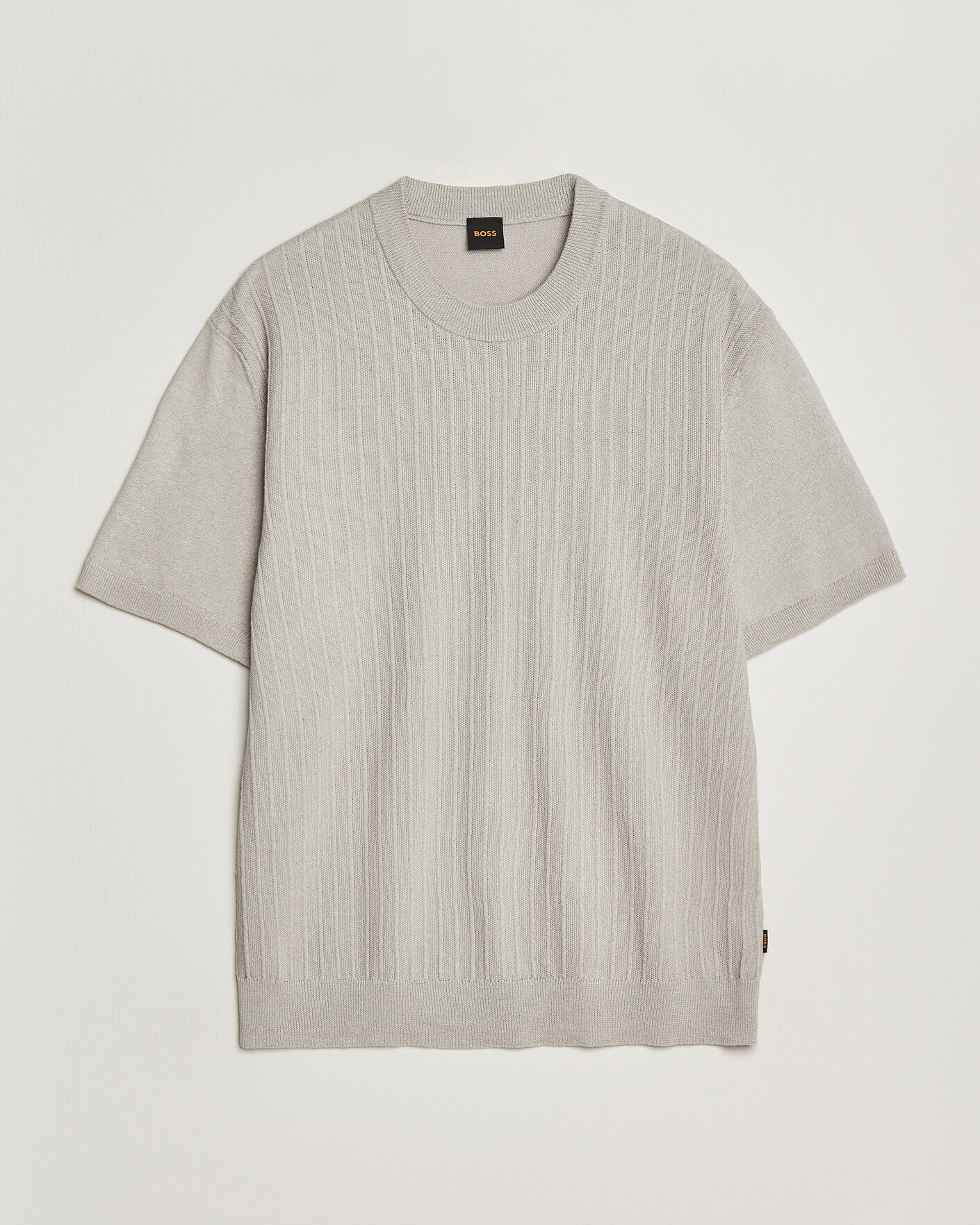 Uomini | T-shirt | BOSS ORANGE | Kajordino Linen/Cotton Knitted T-Shirt Beige