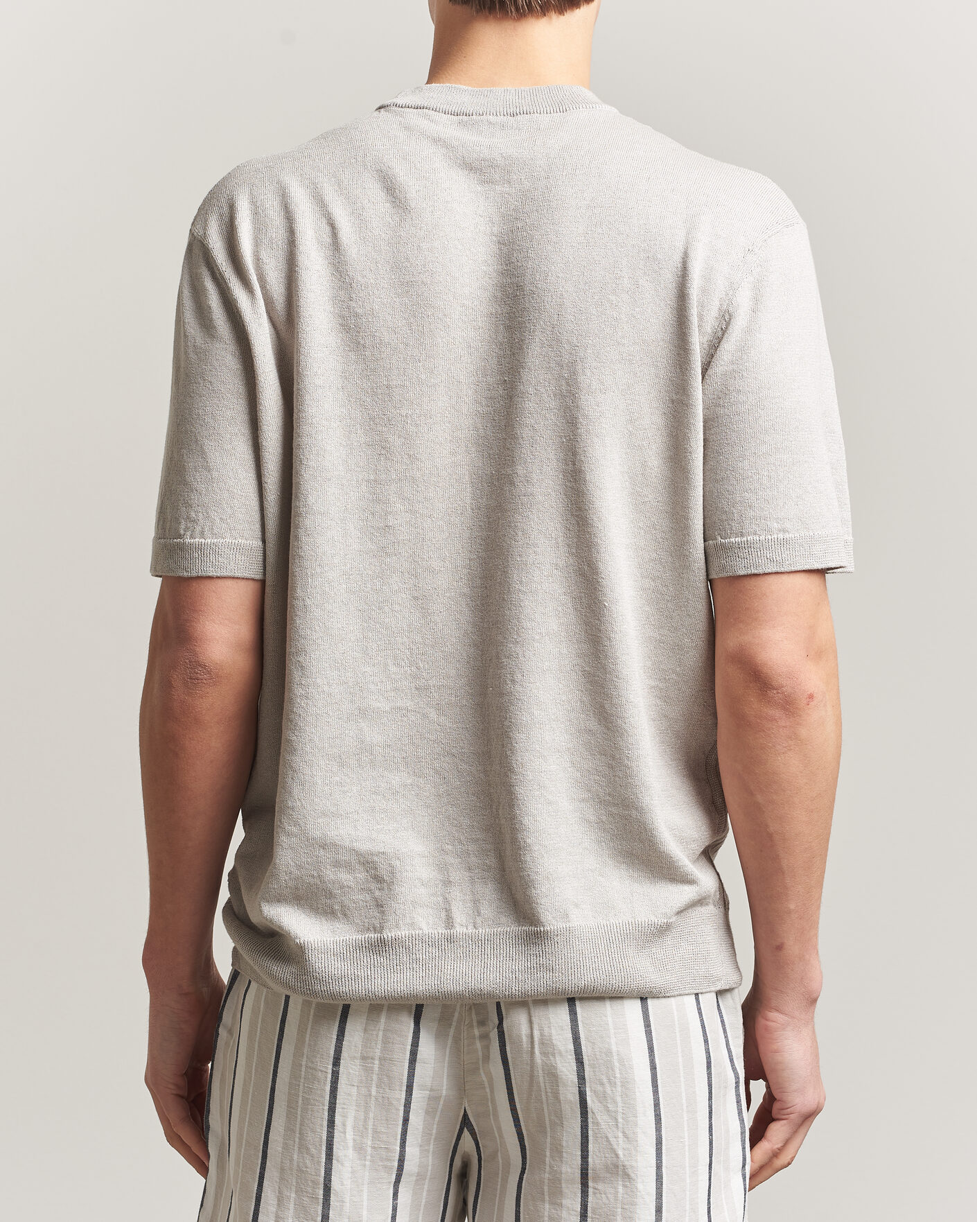 Uomini | T-shirt | BOSS ORANGE | Kajordino Linen/Cotton Knitted T-Shirt Beige