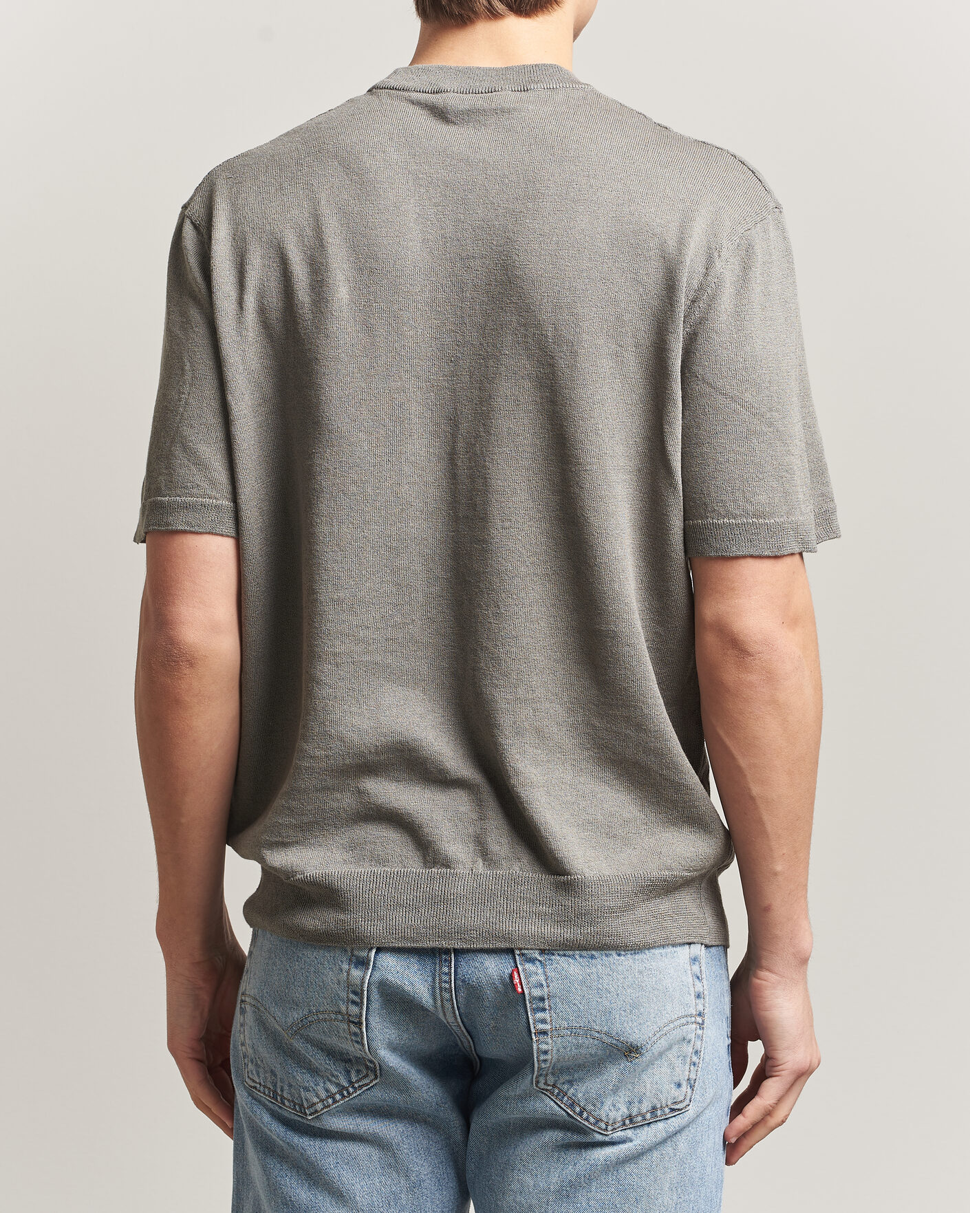 Uomini | T-shirt | BOSS ORANGE | Kajordino Linen/Cotton Knitted T-Shirt Green