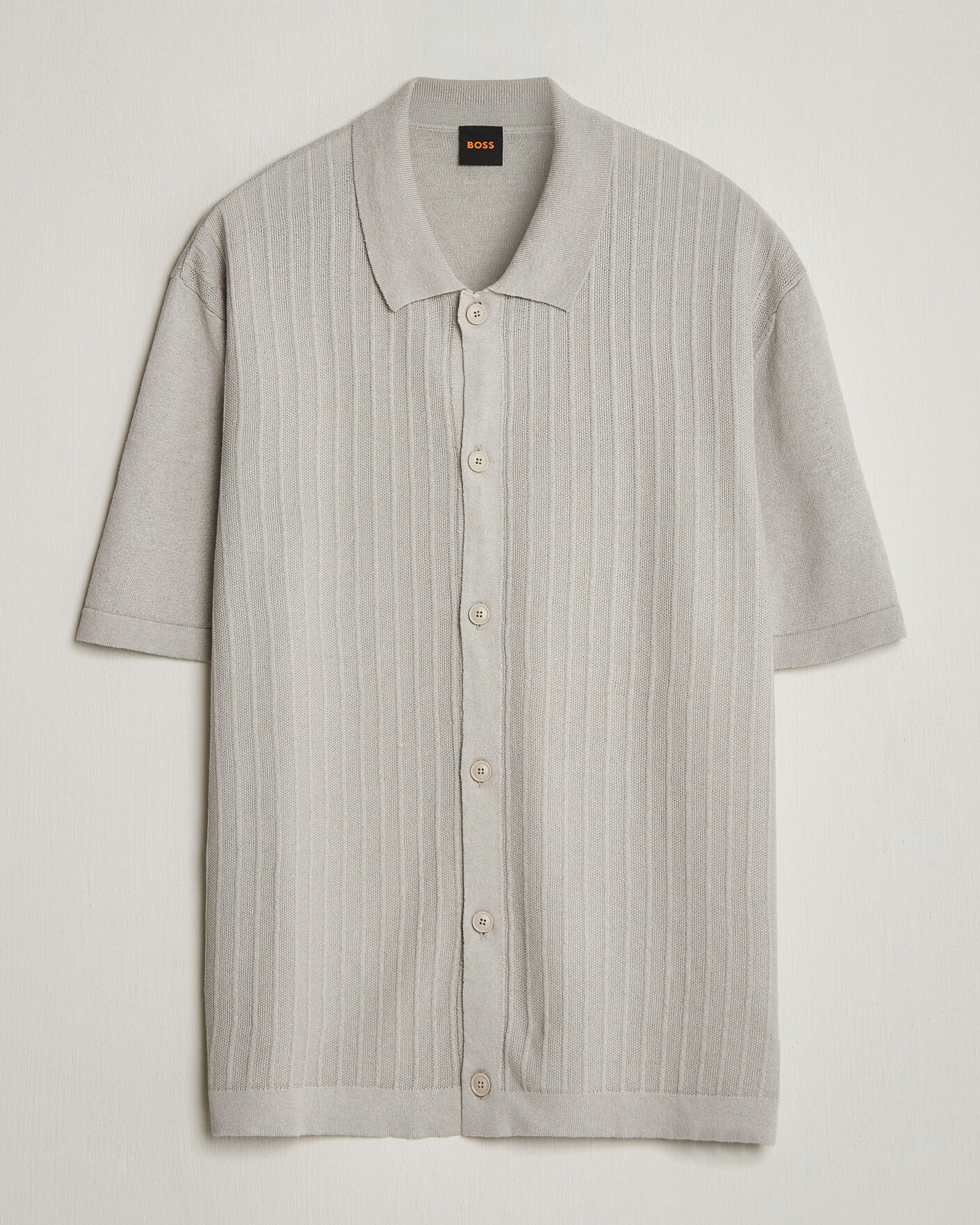 Uomini | Camicie | BOSS ORANGE | Amicino Linen/Cotton Knitted Shirt Beige