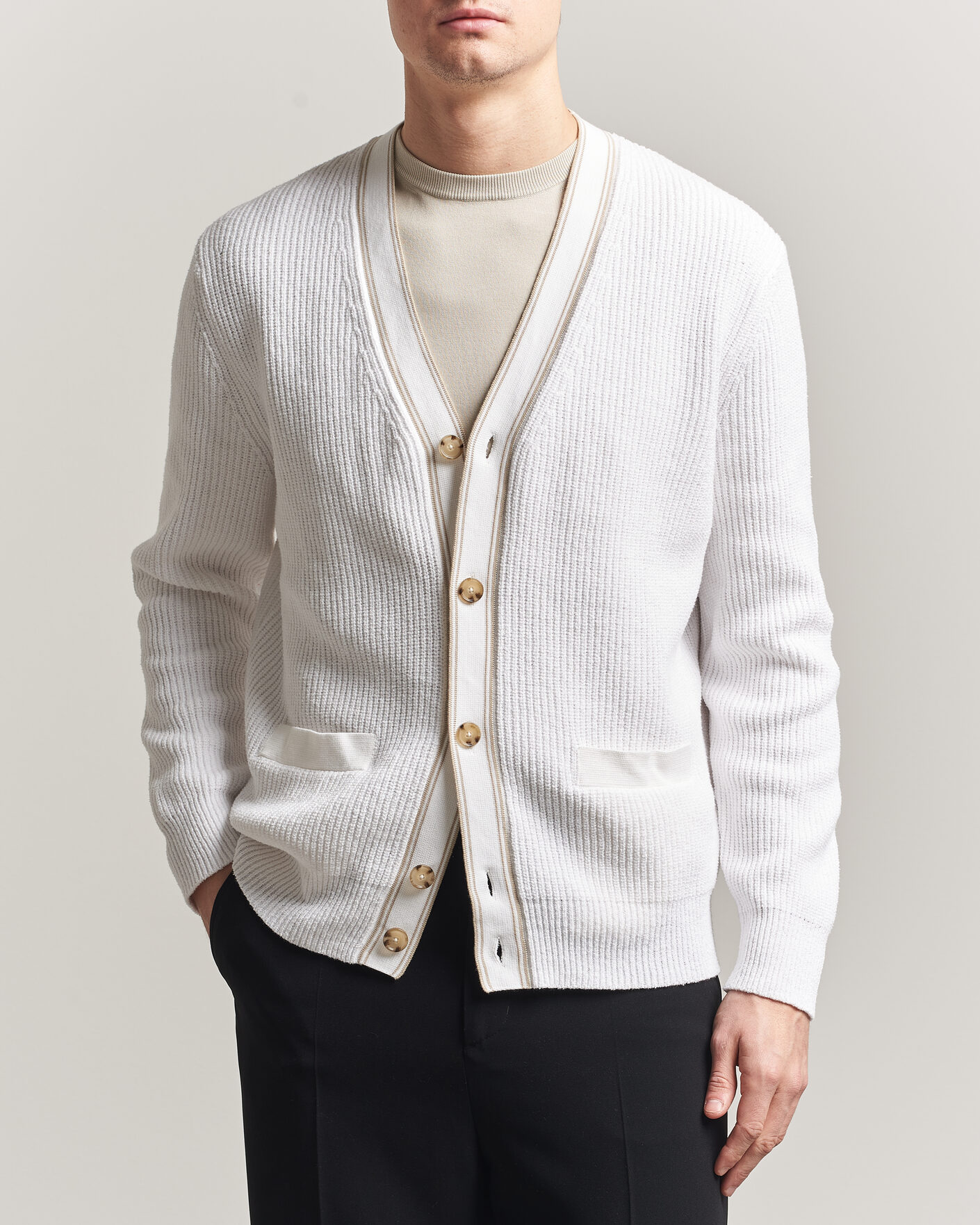 Uomini | Maglieria | BOSS BLACK | Napoli Knitted Cardigan White