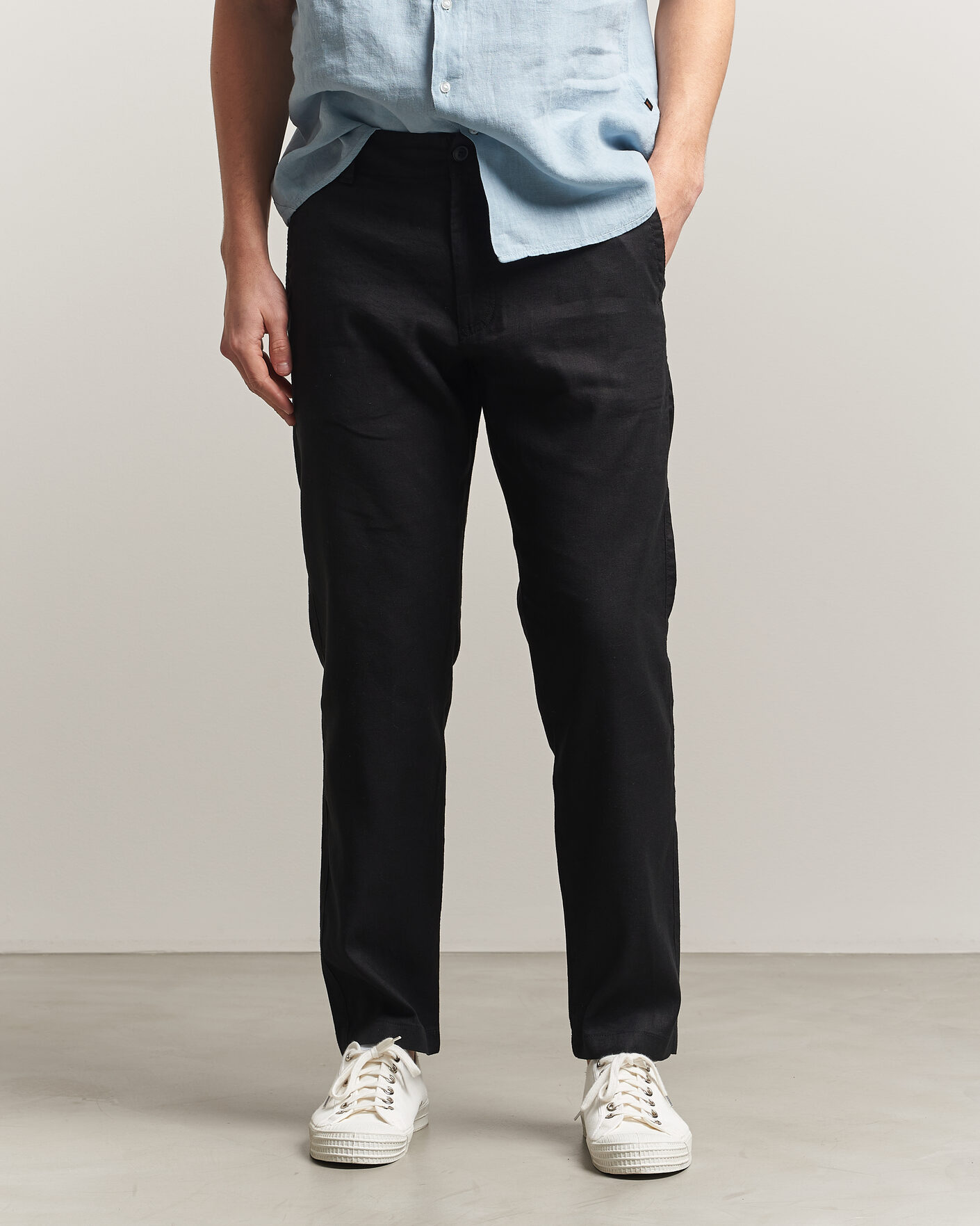 Uomini | Pantaloni | BOSS ORANGE | Sanderson Linen Pants Black