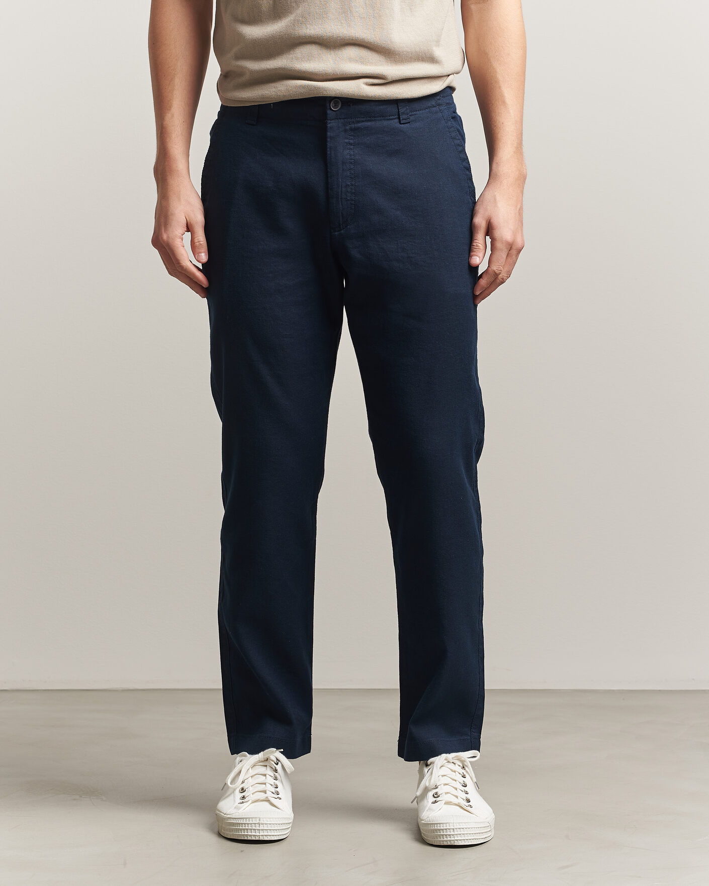 Uomini | Pantaloni | BOSS ORANGE | Sanderson Linen Pants Dark Blue